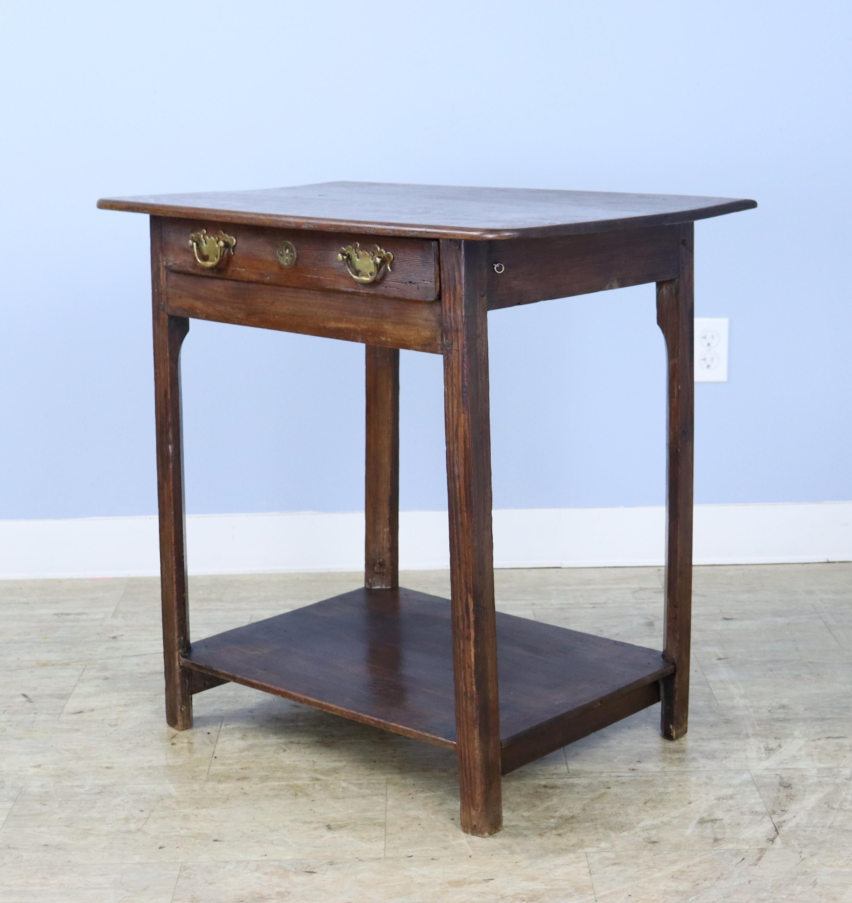 18th Century Welsh Side Table with Pine Potboard Base, Oak Top  In Good Condition For Sale In Port Chester, NY