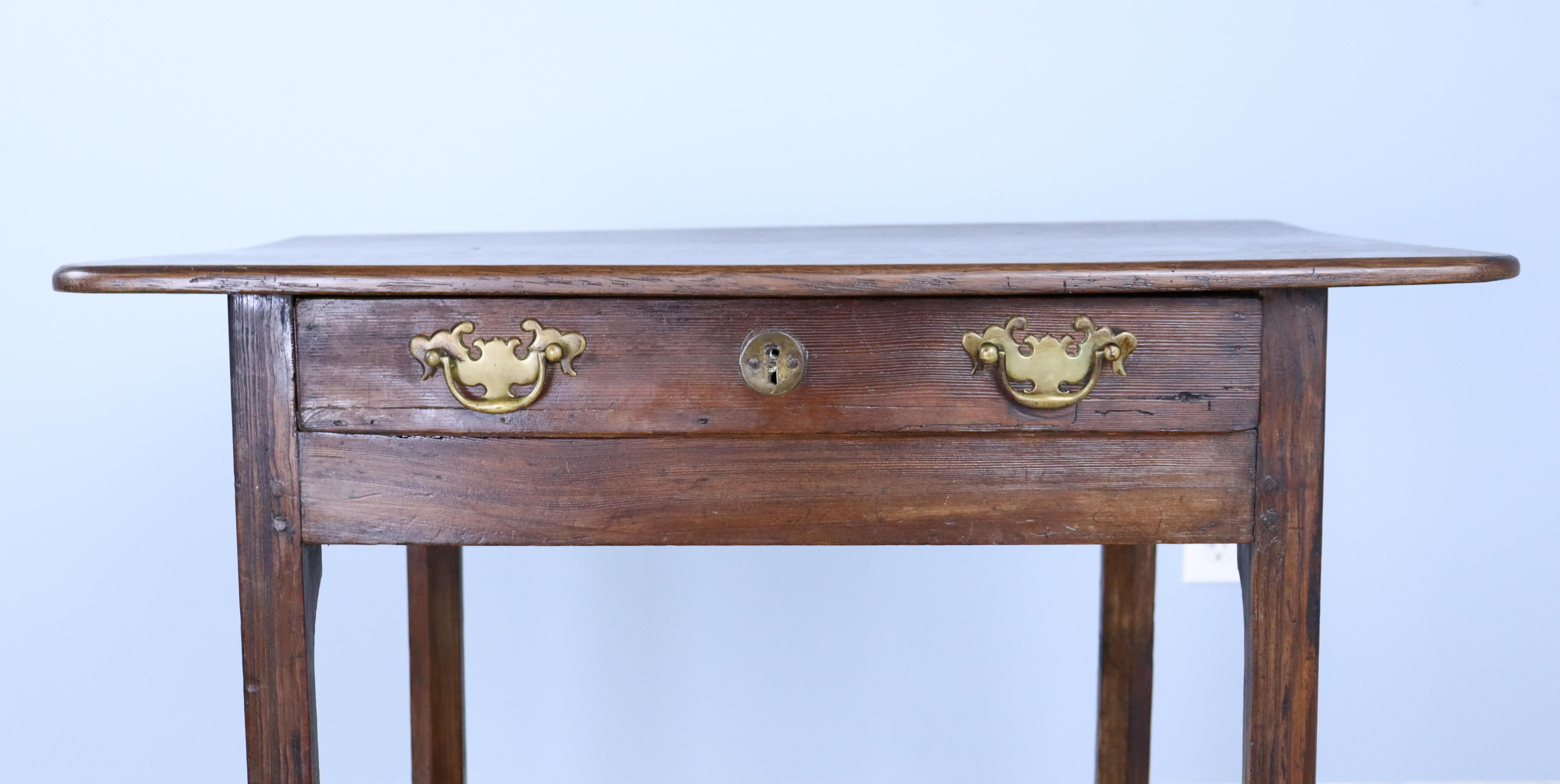 18th Century Welsh Side Table with Pine Potboard Base, Oak Top  For Sale 1