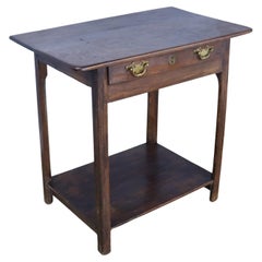 18th Century Welsh Side Table with Pine Potboard Base, Oak Top 