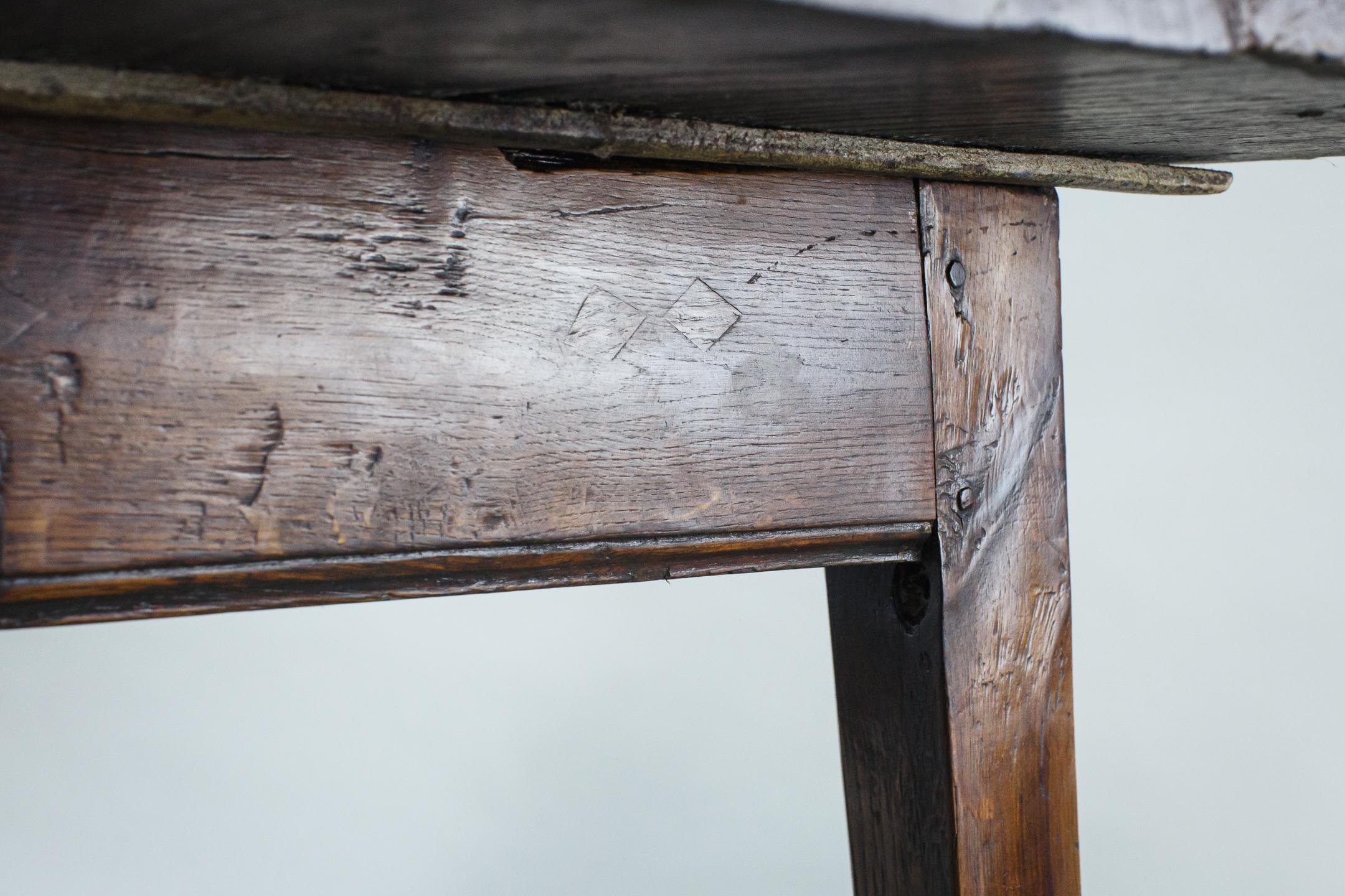 18th Century Welsh Single Plank Farmhouse Table in Oak For Sale 10