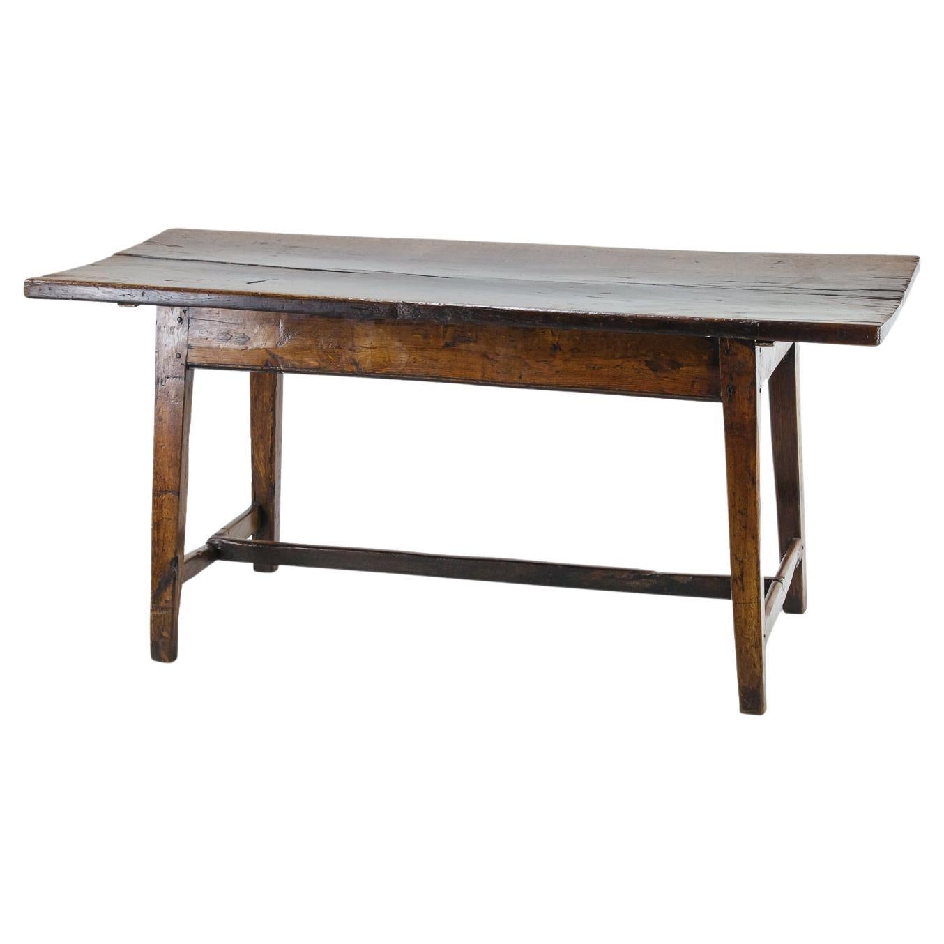 18th Century Welsh Single Plank Farmhouse Table in Oak For Sale