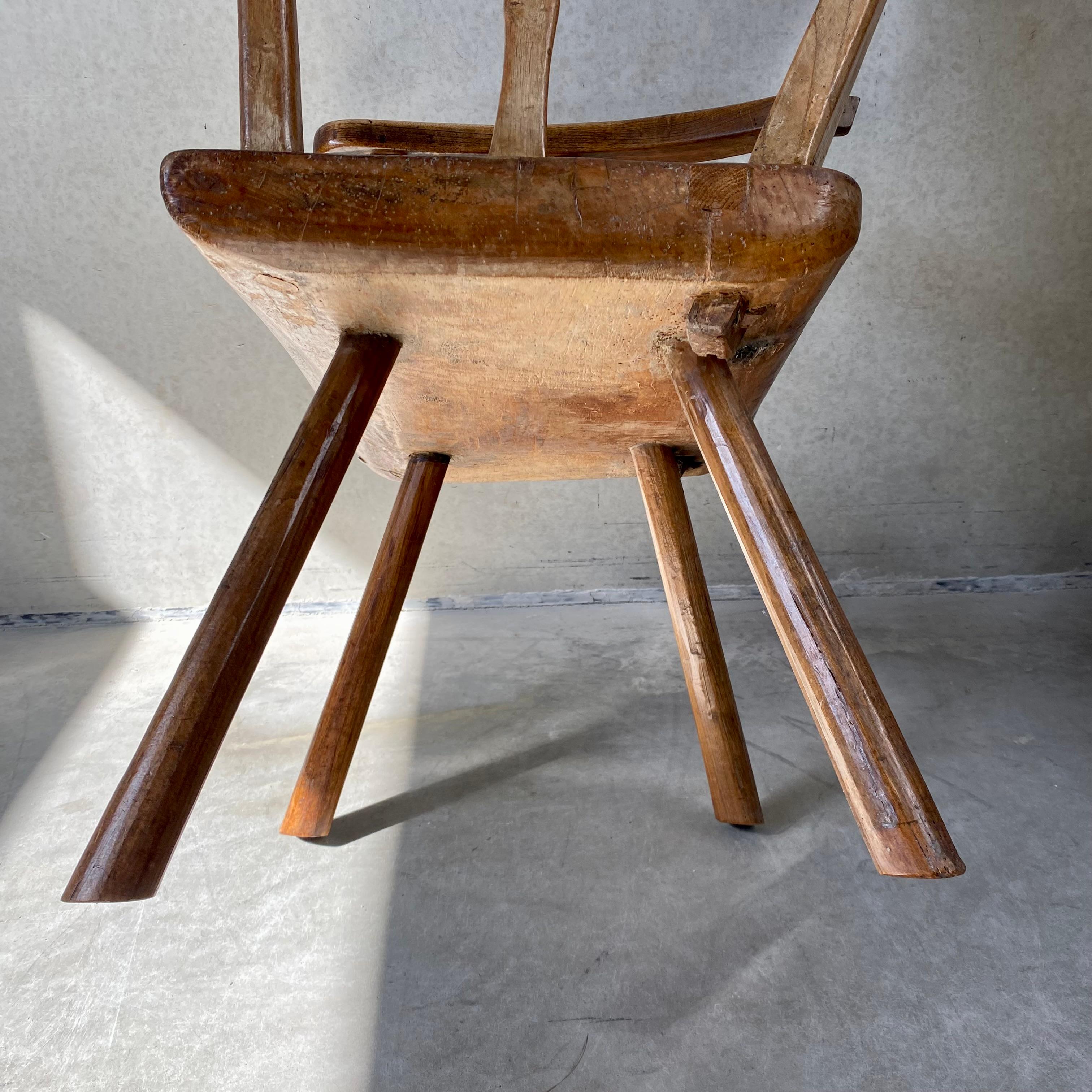 18th Century Rustik Oak Welsh Vernacular Armchair Hall Chair Wainscot For Sale 4