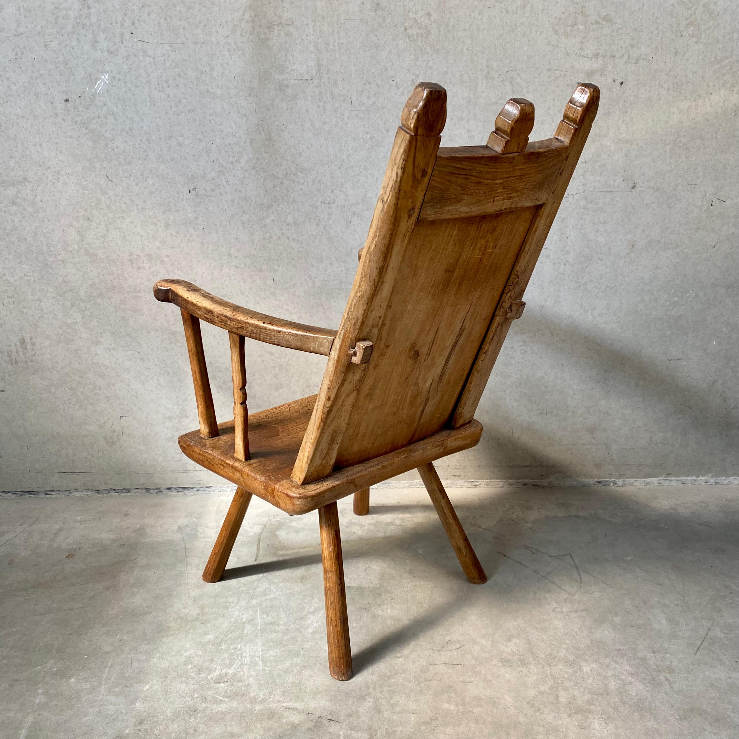 18th Century Rustik Oak Welsh Vernacular Armchair Hall Chair Wainscot For Sale 6