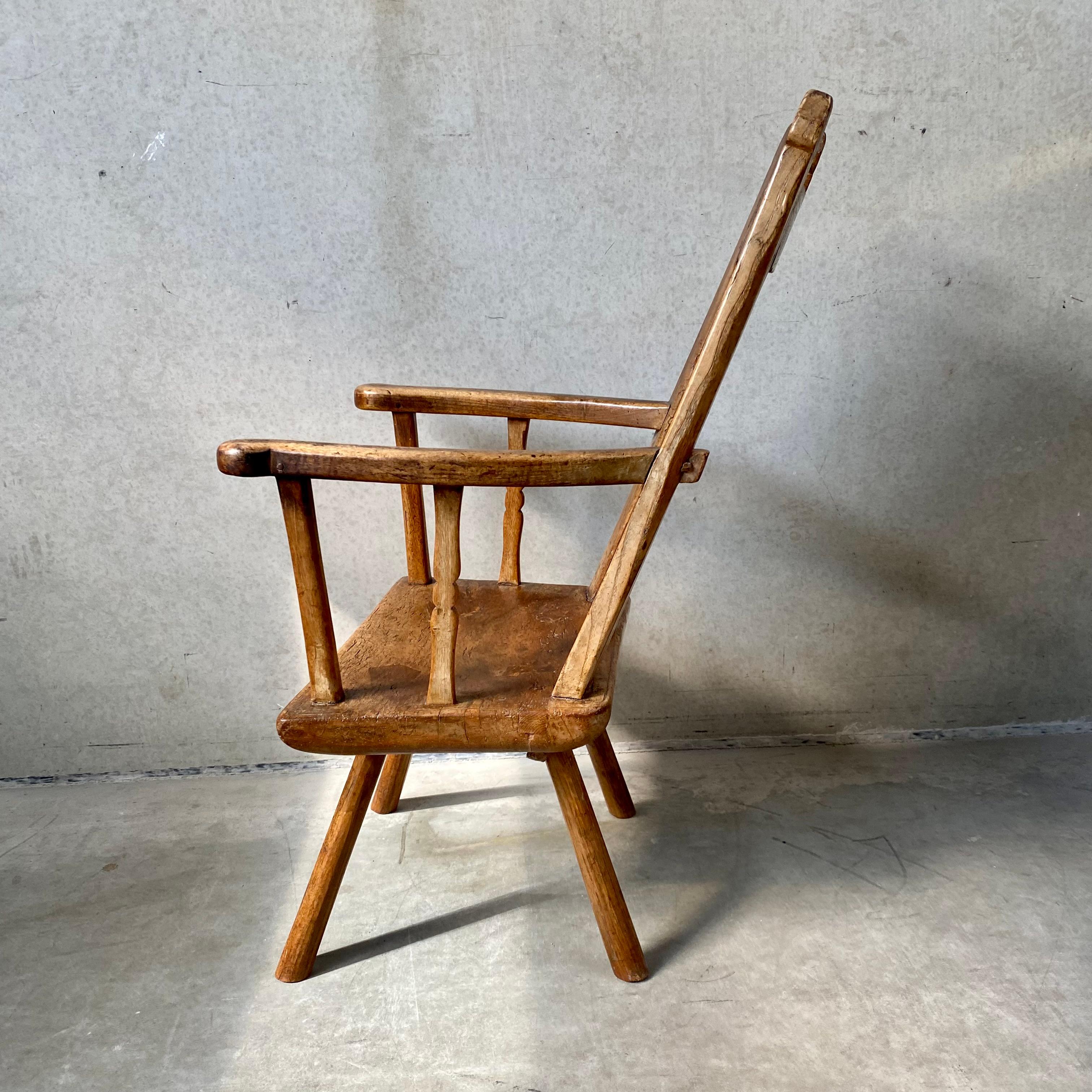 18th Century Rustik Oak Welsh Vernacular Armchair Hall Chair Wainscot For Sale 8