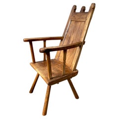 18th Century Rustik Oak Welsh Vernacular Armchair Hall Chair Wainscot