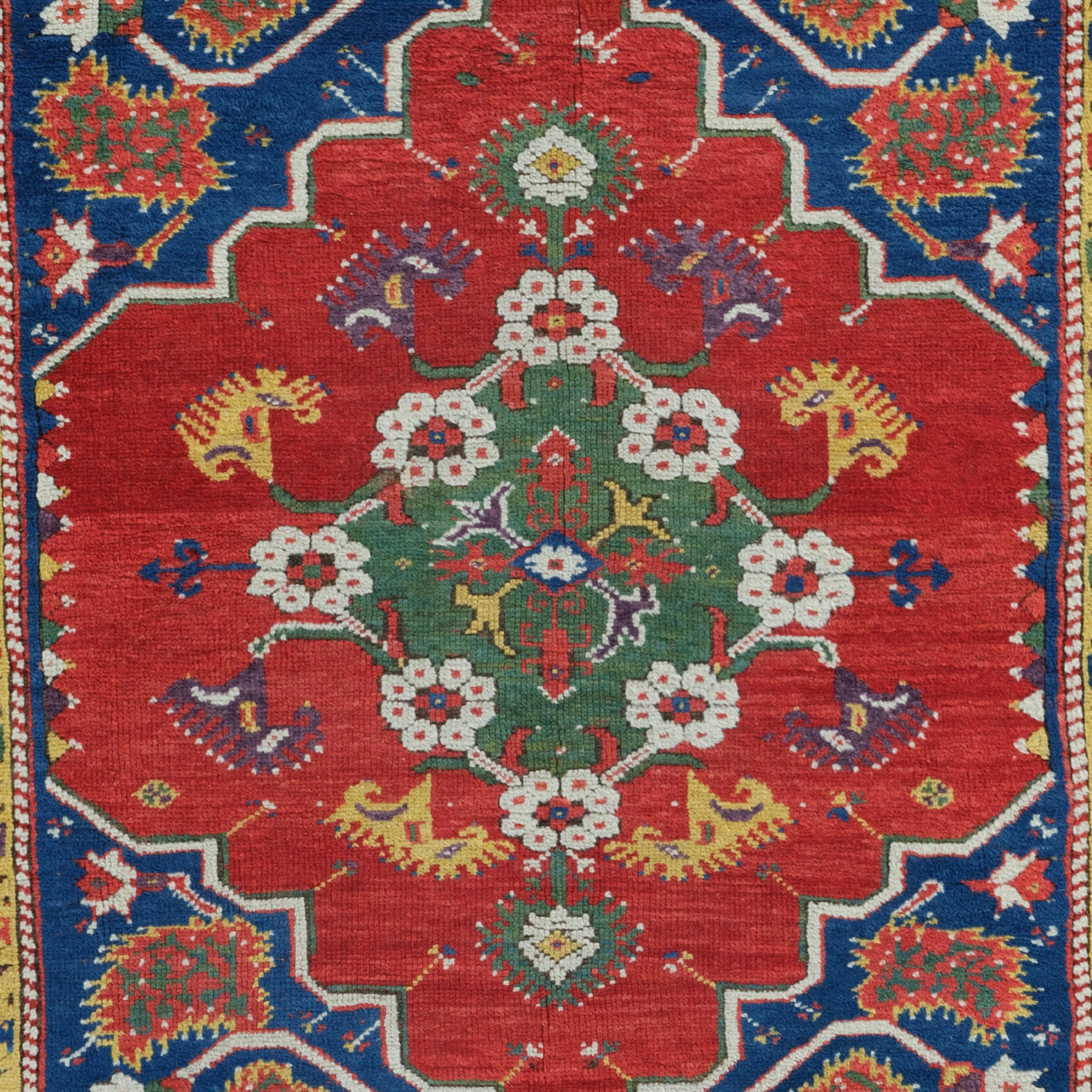 Turc Tapis d'Ushak d'Anatolie occidentale du 18ème siècle - Tapis turc ancien, tapis en laine ancienne en vente