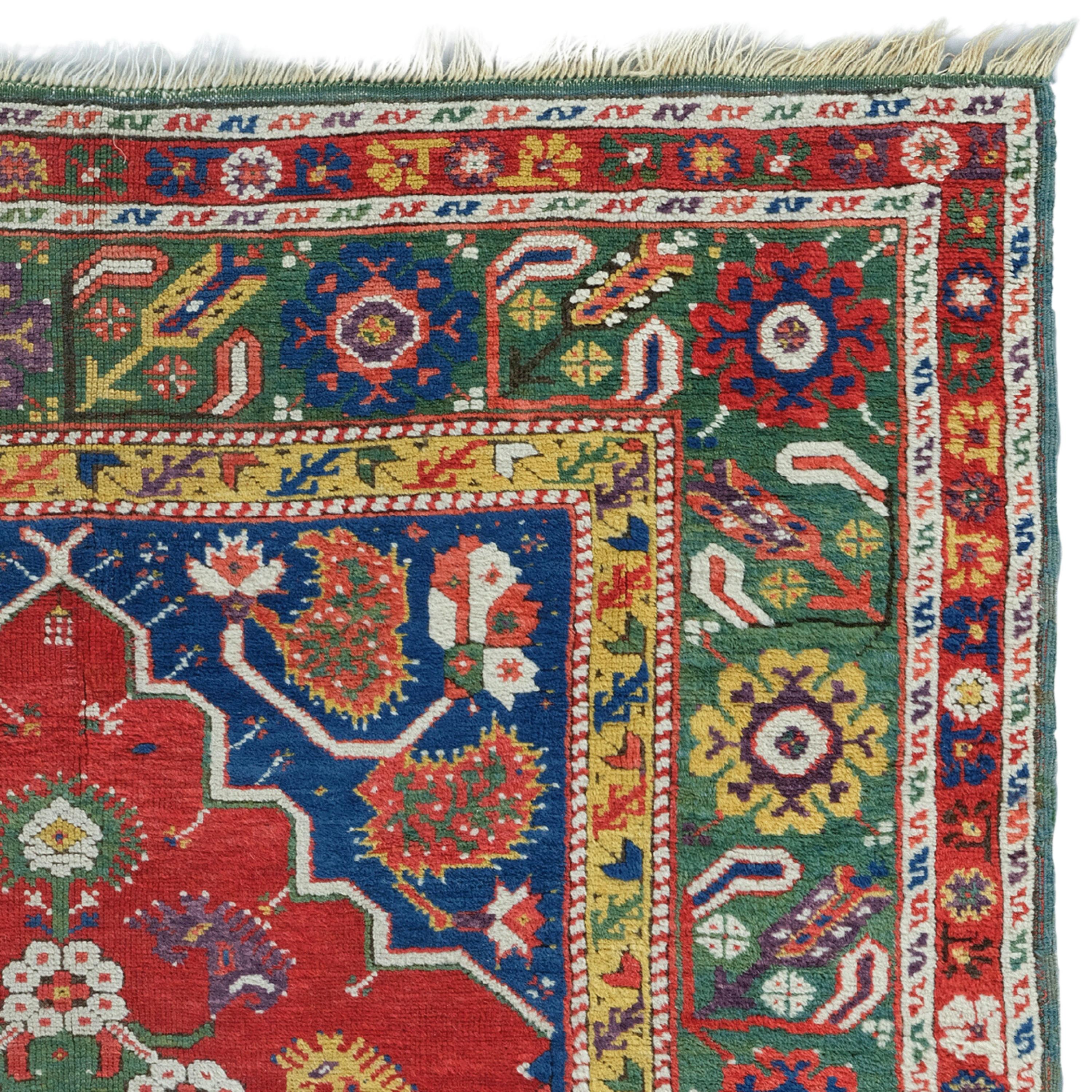 Tapis d'Ushak d'Anatolie occidentale du 18ème siècle - Tapis turc ancien, tapis en laine ancienne Bon état - En vente à Sultanahmet, 34