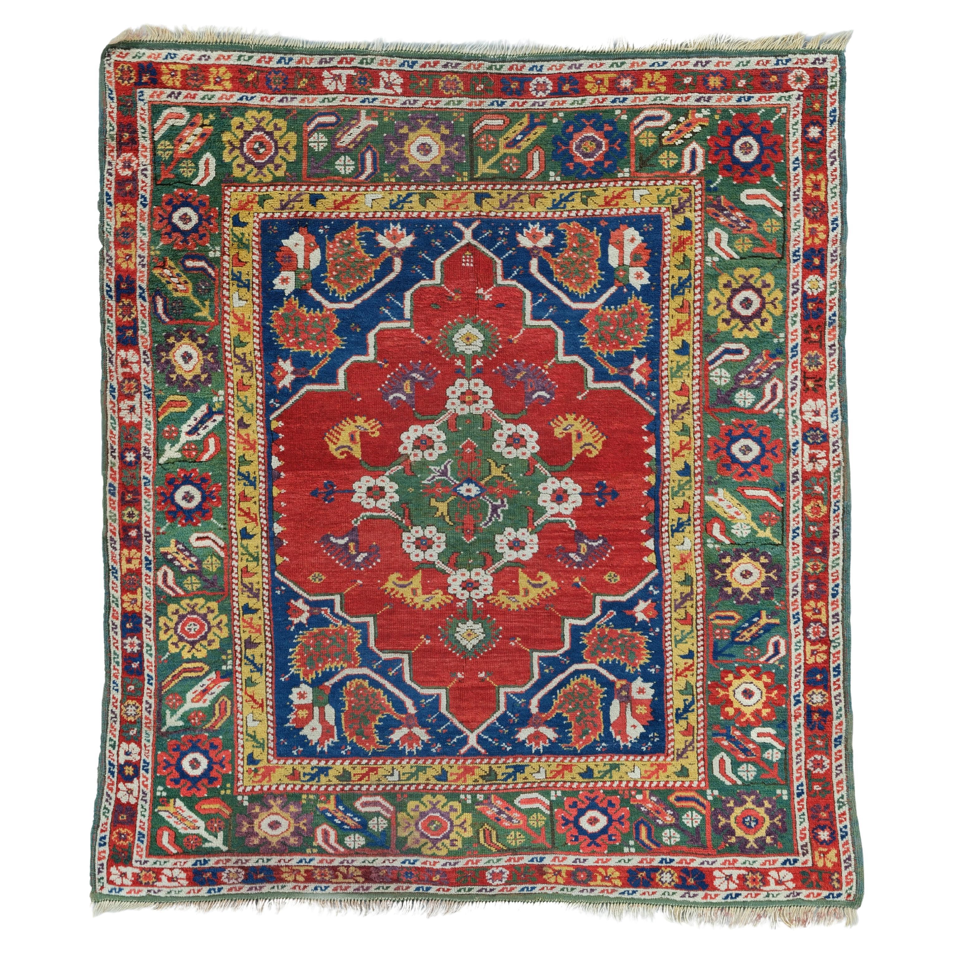 Tapis d'Ushak d'Anatolie occidentale du 18ème siècle - Tapis turc ancien, tapis en laine ancienne en vente