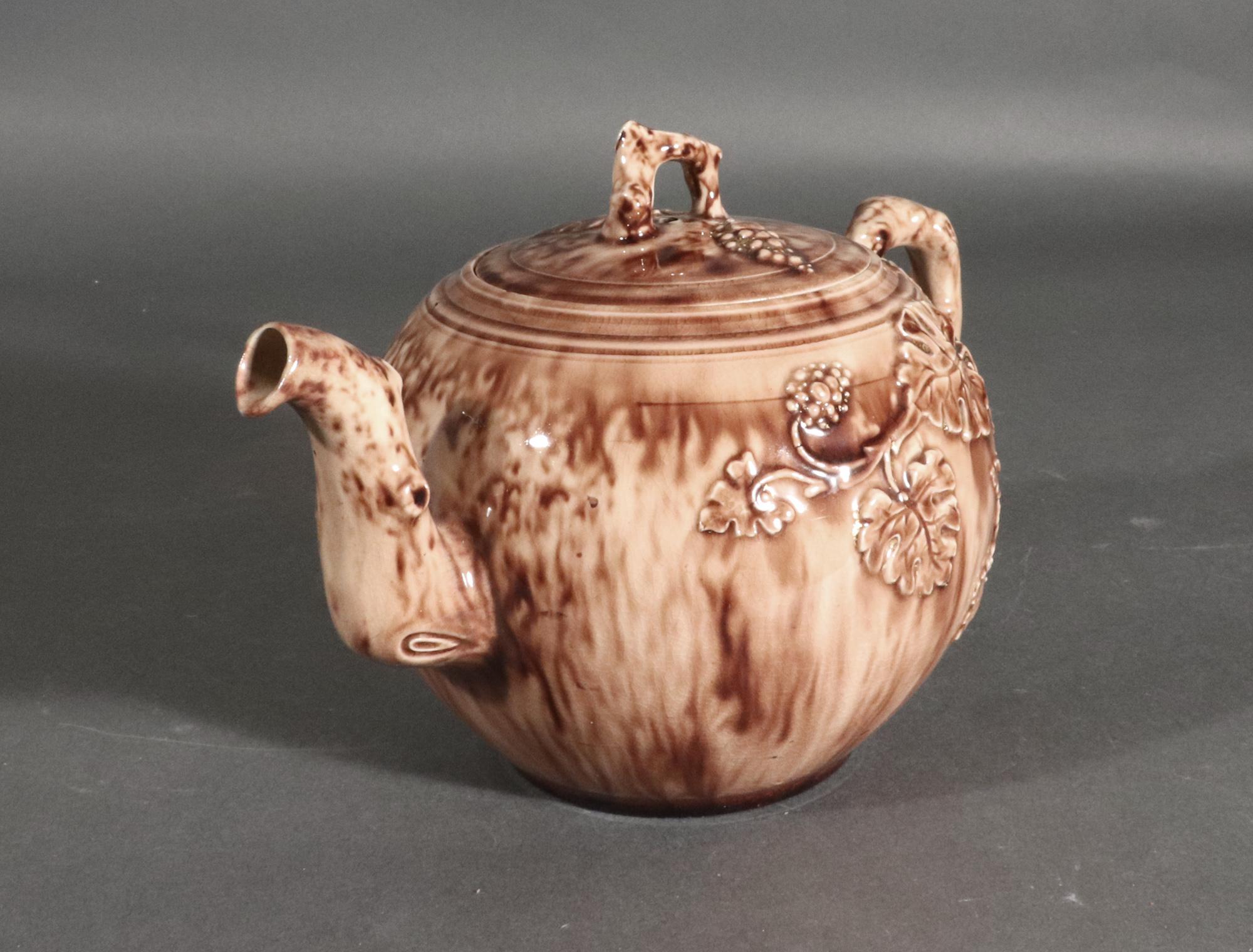 English 18th Century Whieldon-type Large Tortoise-shell Teapot and Cover For Sale