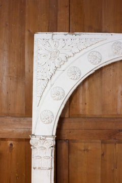 18th Century White Carved Wood Trumeau Louis XVI Period