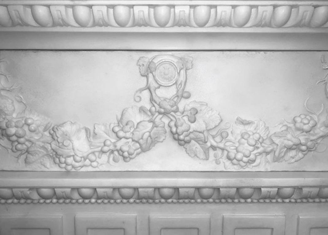 Hand-Carved 18th Century, White Hand Carved Statutory Palladium Fireplace For Sale