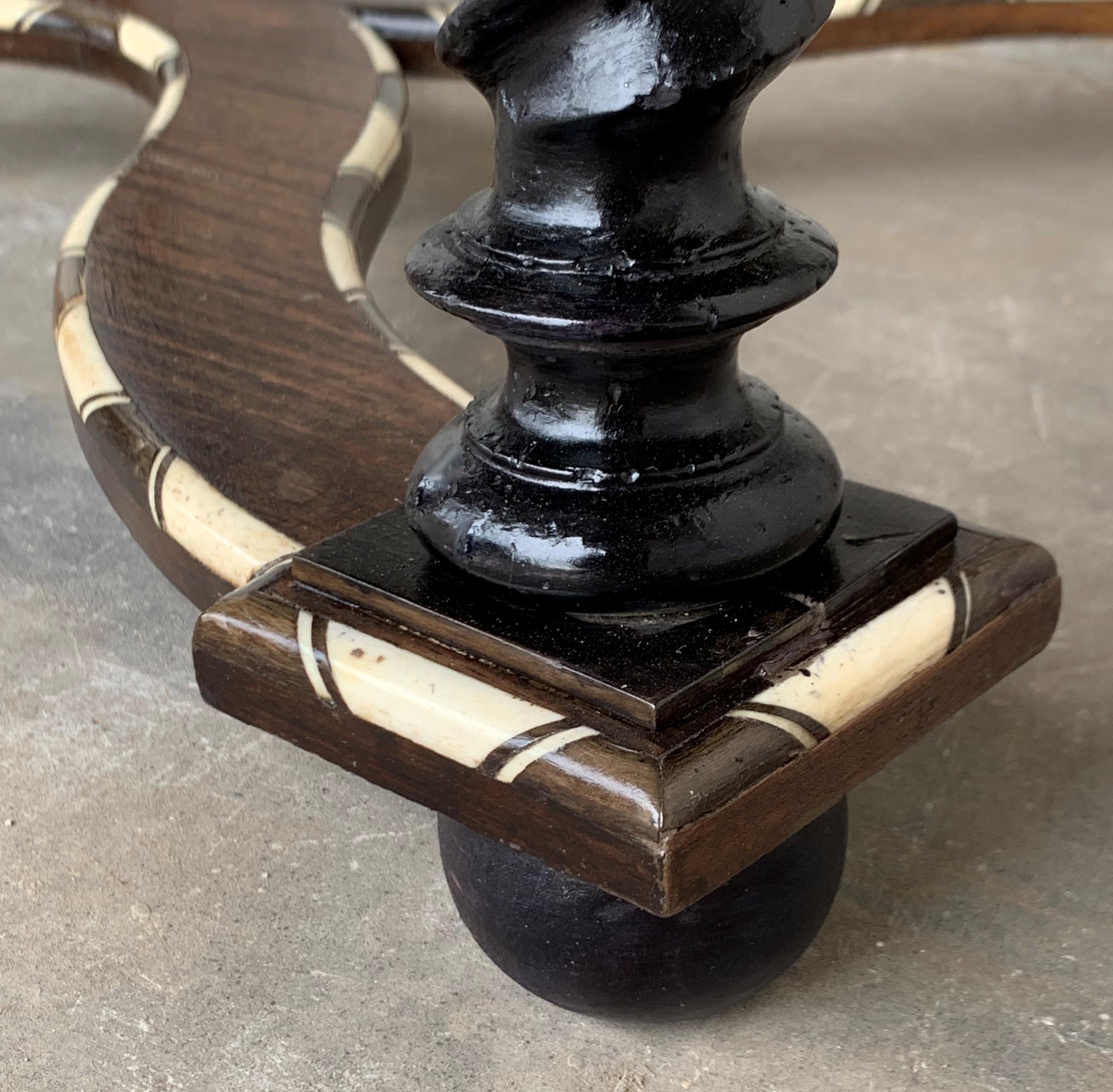 18th Century William and Mary Marquetry Side Table with Turned Legs & Stretcher 8