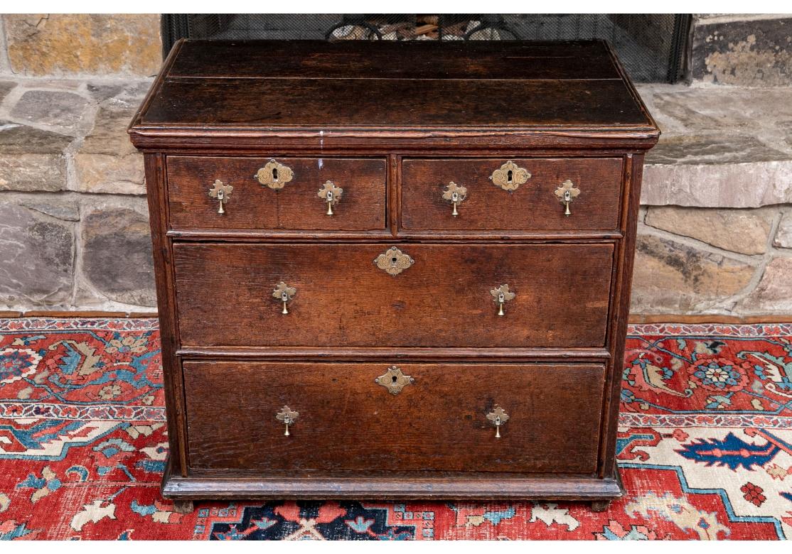 English 18th Century William And Mary Style Two-Over-Two Oak Hall Chest