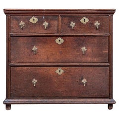 18th Century William And Mary Style Two-Over-Two Oak Hall Chest