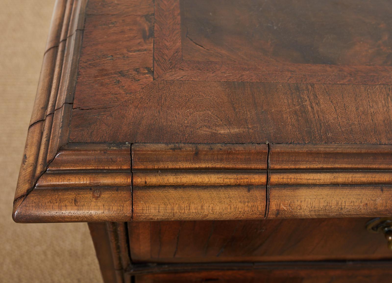 18th Century William and Mary Walnut Veneered Chest of Drawers For Sale 5