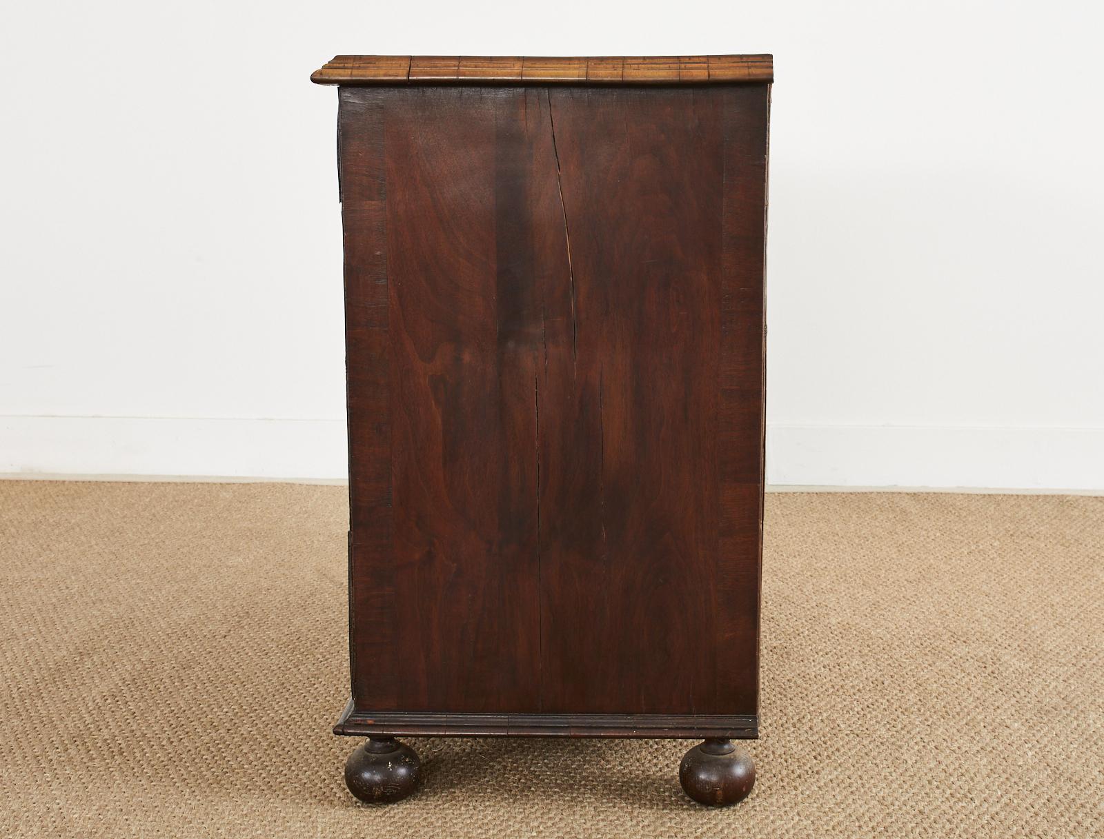 18th Century William and Mary Walnut Veneered Chest of Drawers For Sale 10