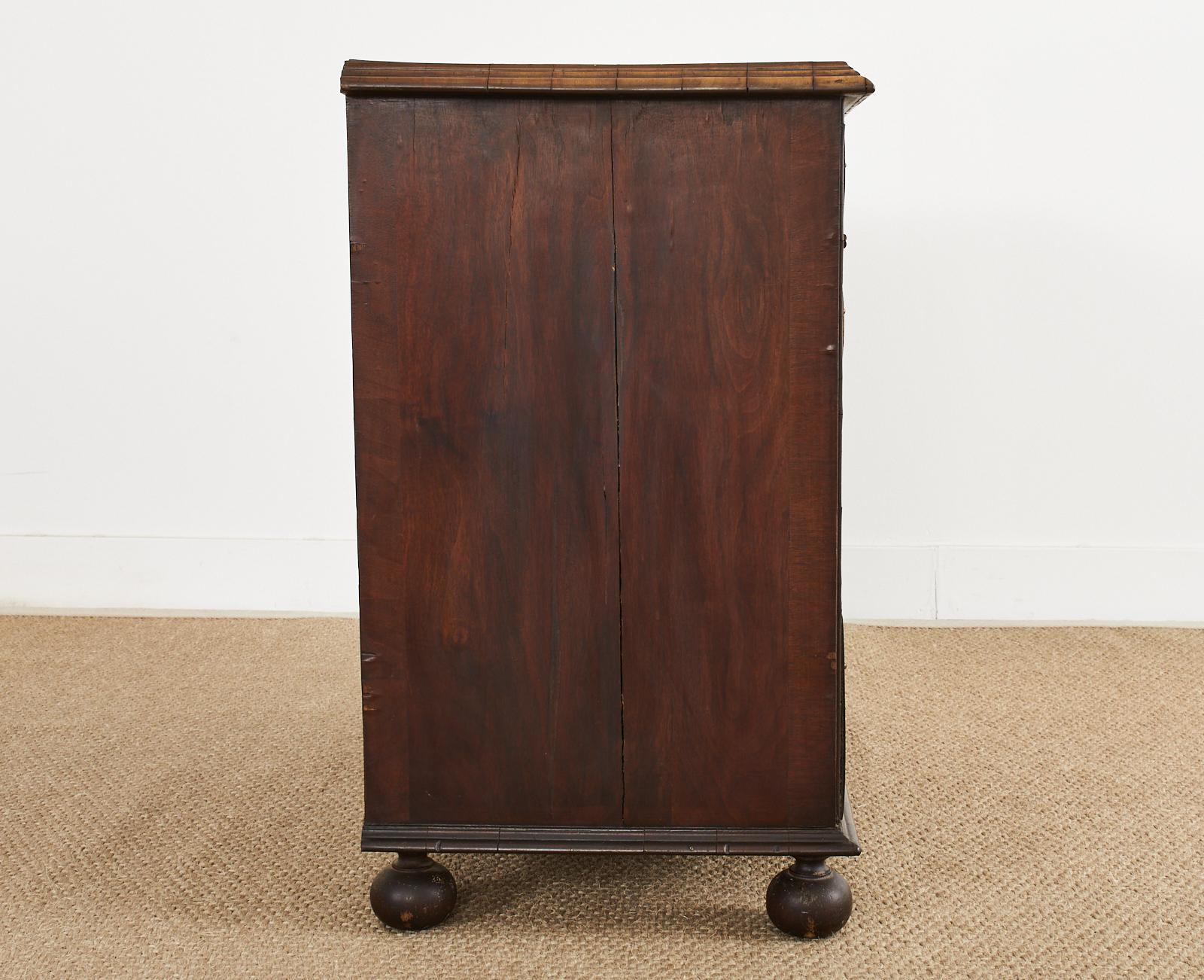 18th Century William and Mary Walnut Veneered Chest of Drawers For Sale 11