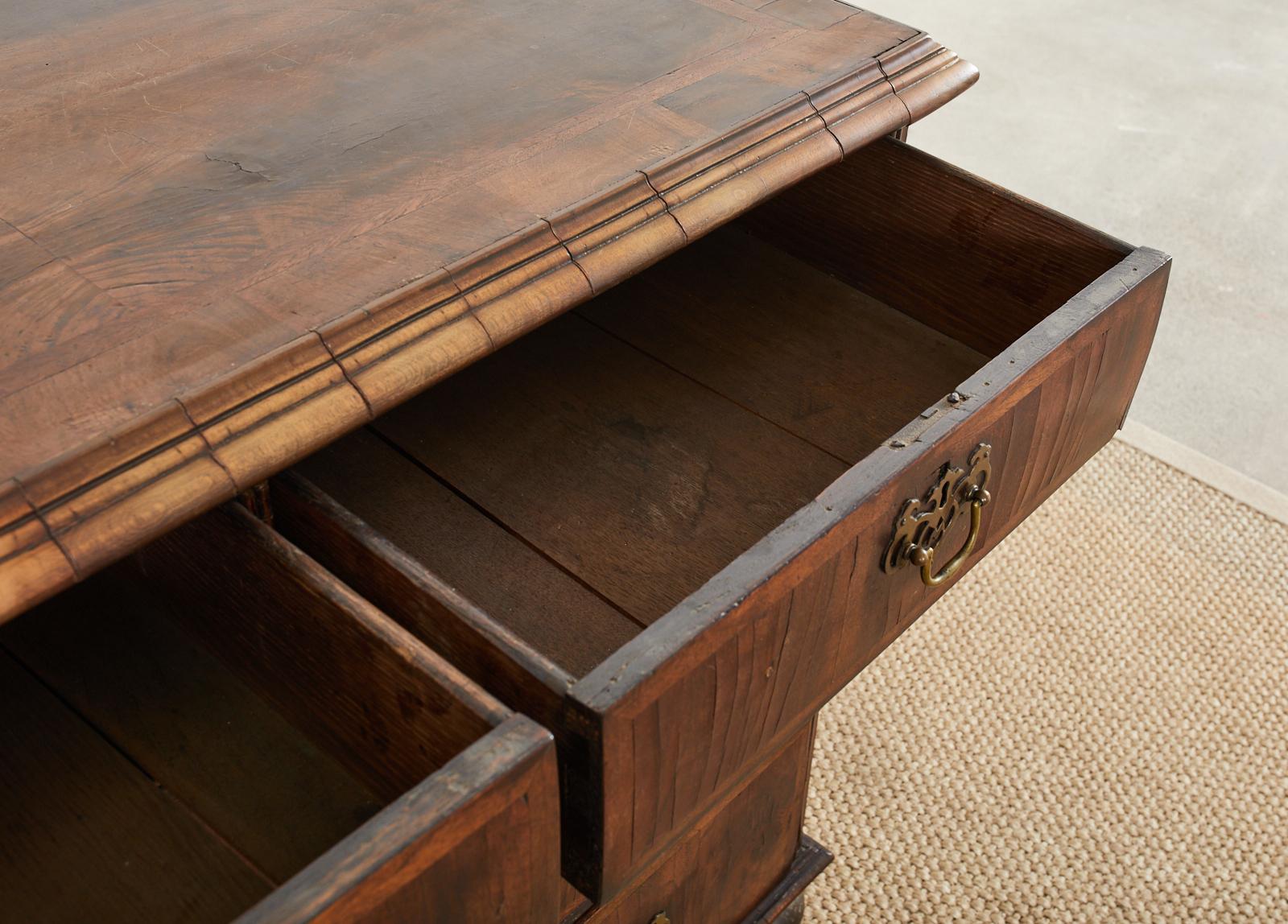 18th Century William and Mary Walnut Veneered Chest of Drawers For Sale 1