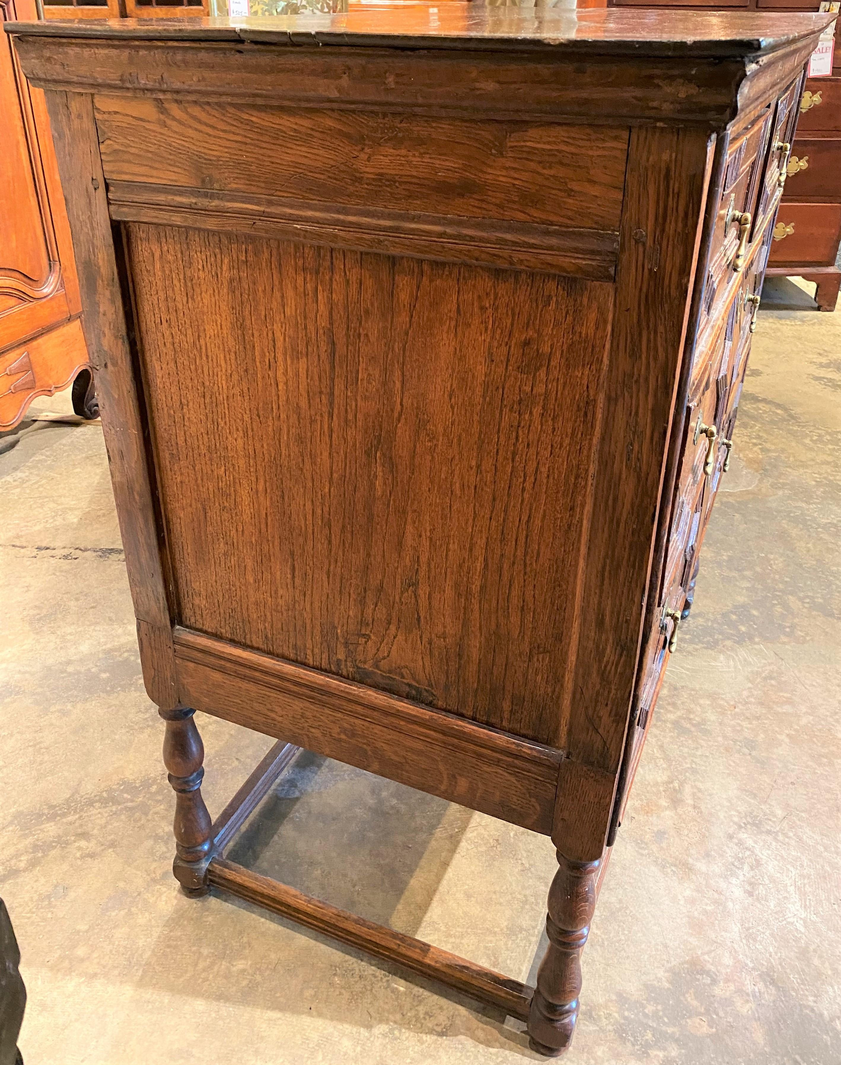 English 18th Century William & Mary Paneled Oak Chest on Frame