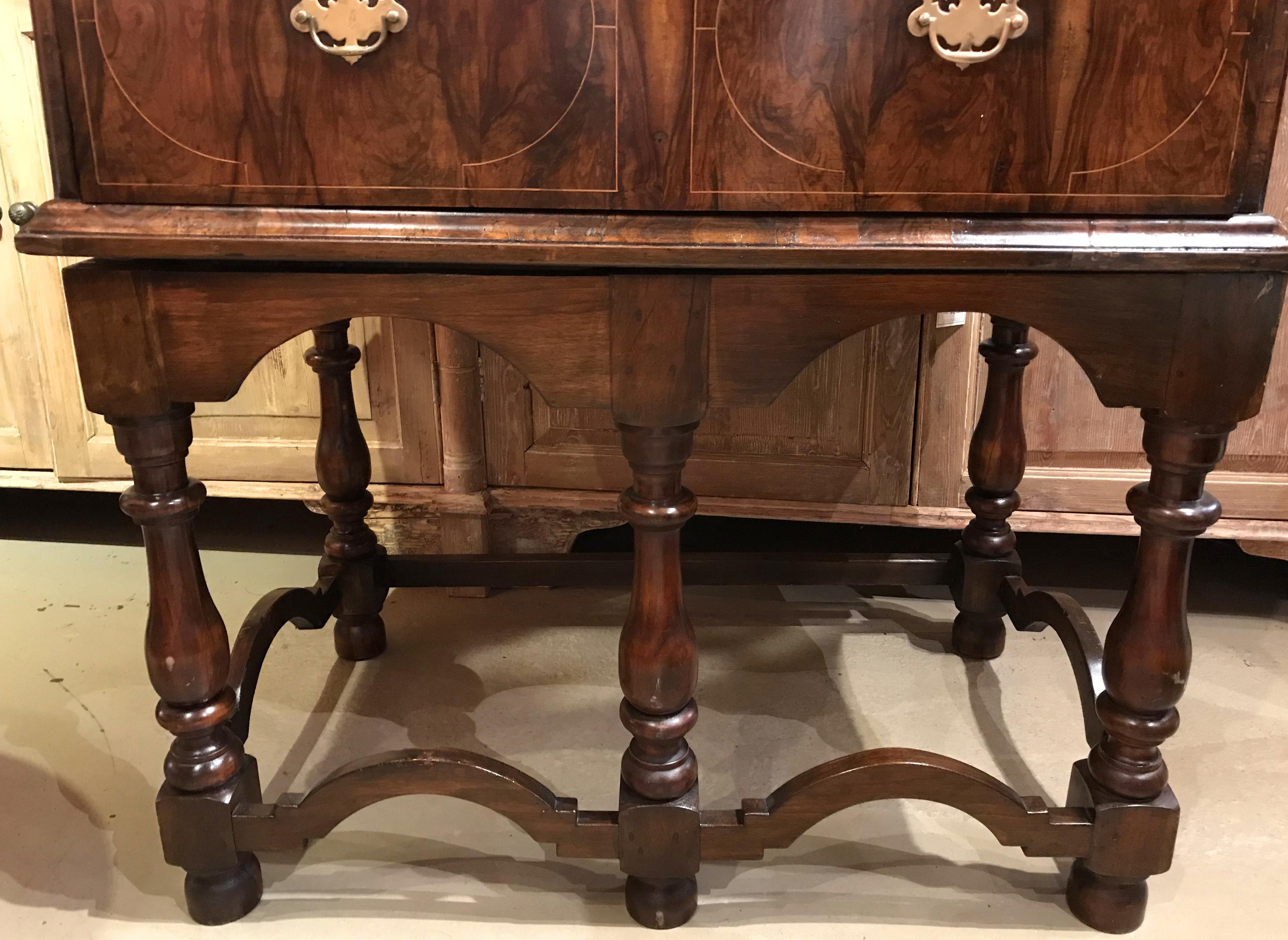English 18th Century William and Mary Walnut Chest on Stand