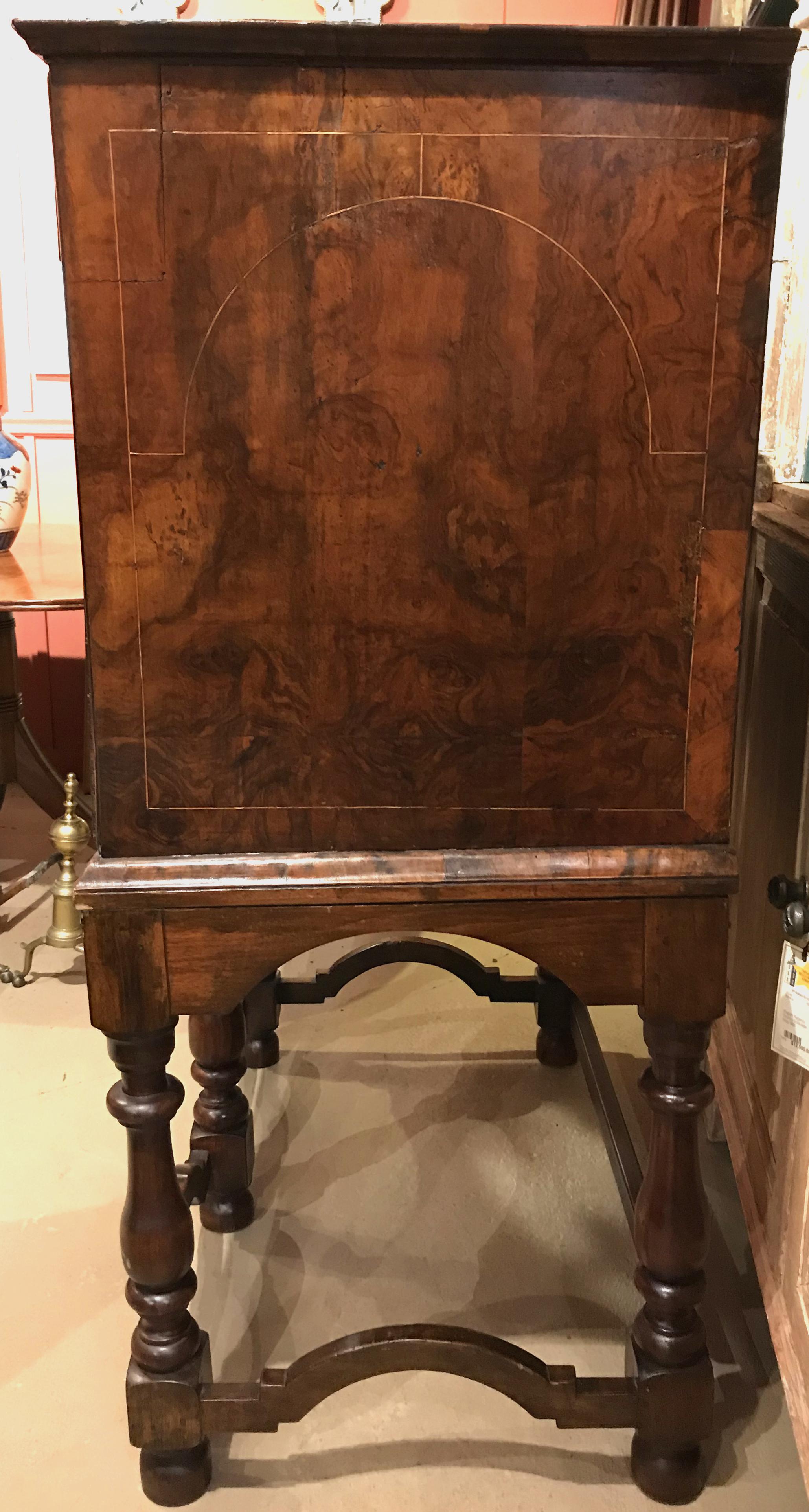 Inlay 18th Century William and Mary Walnut Chest on Stand