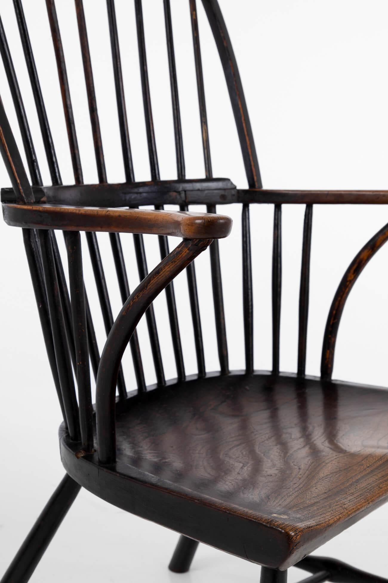 18th Century Windsor Stick Back Chair in Elm and Ash, circa 1760 2