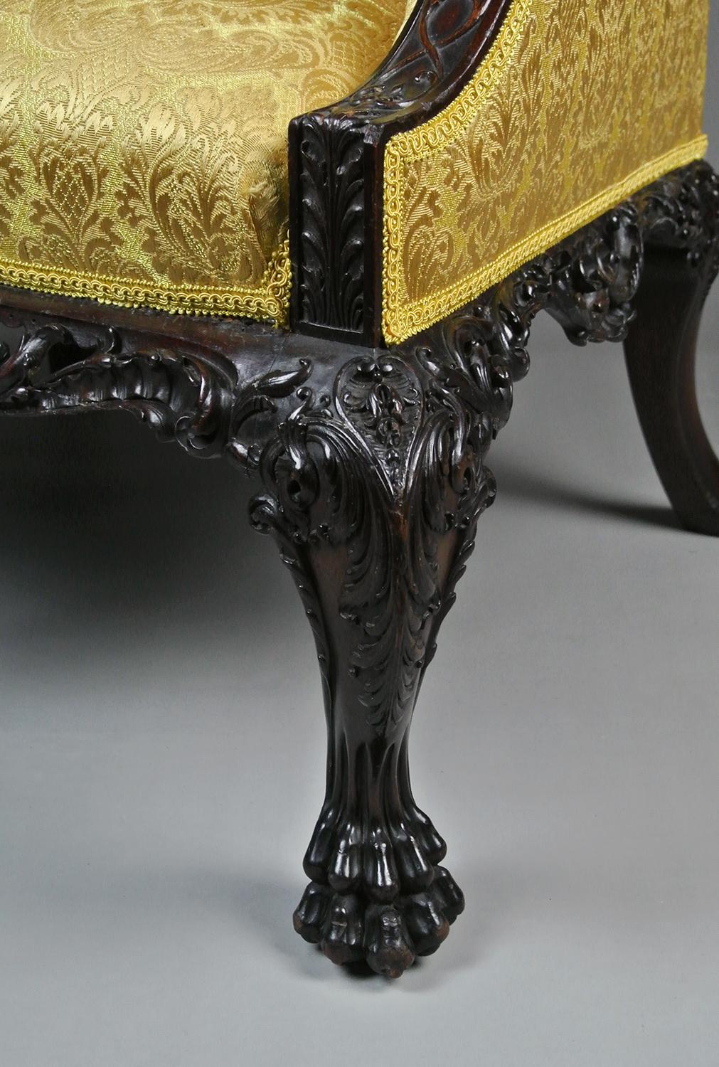 Acajou Chaise à dossier du XVIIIe siècle de style irlandais C.I.C. 1765 en vente