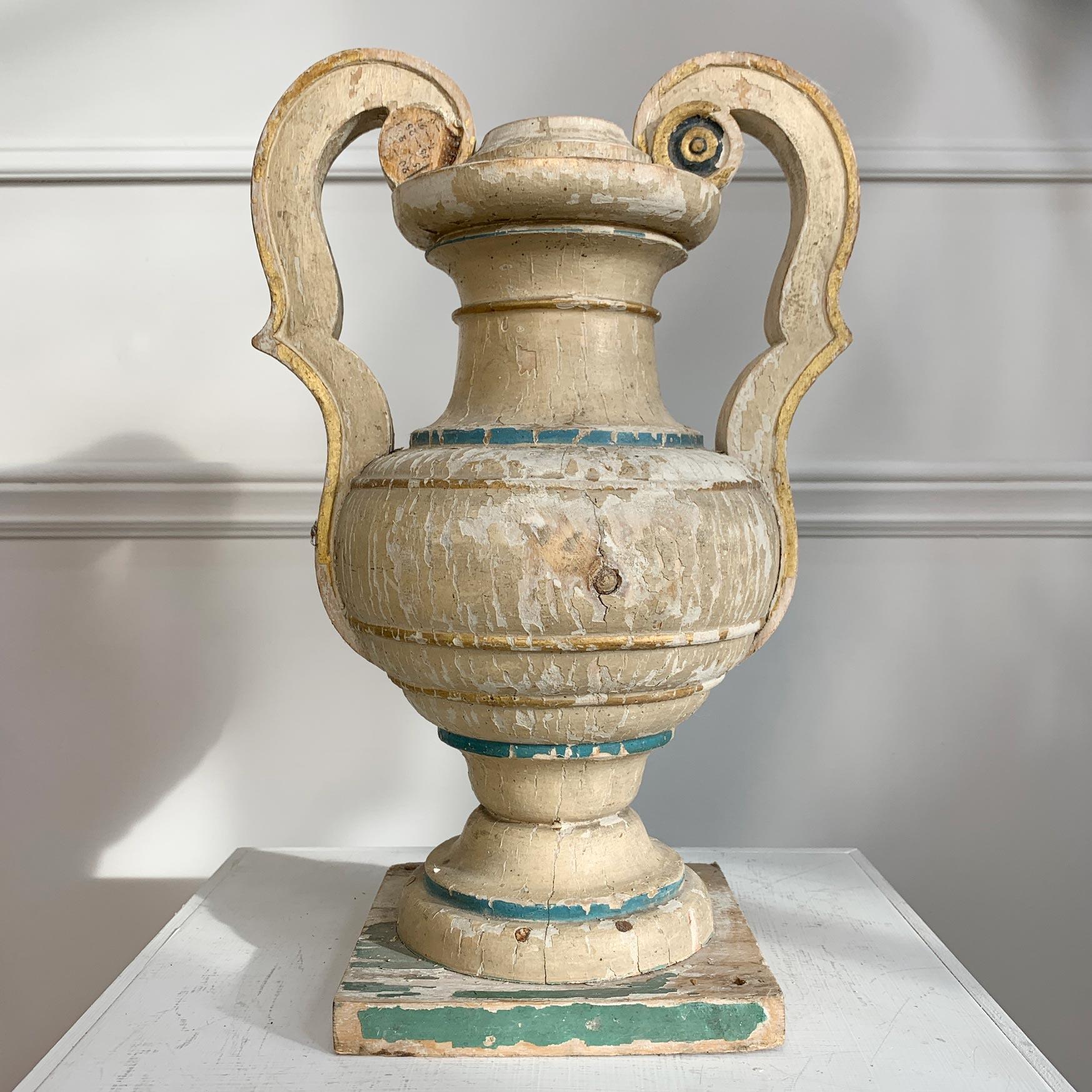 18th Century Wood and Gesso Altar Vase For Sale 4