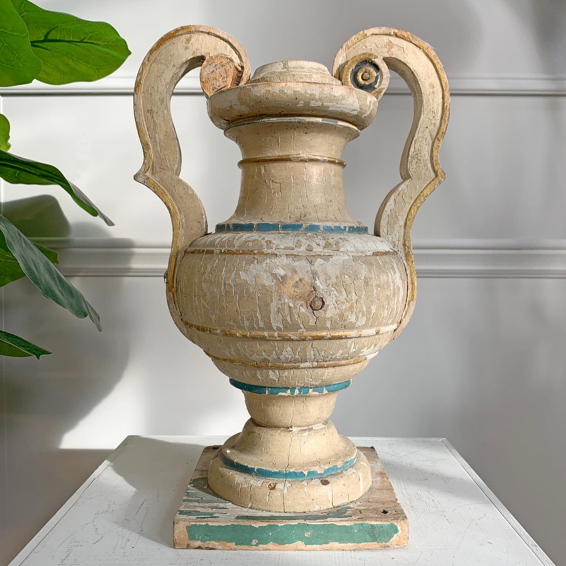Rococo 18th Century Wood and Gesso Altar Vase For Sale