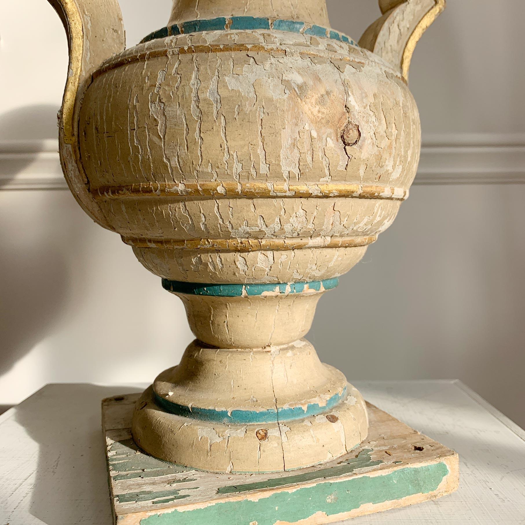 18th Century and Earlier 18th Century Wood and Gesso Altar Vase For Sale