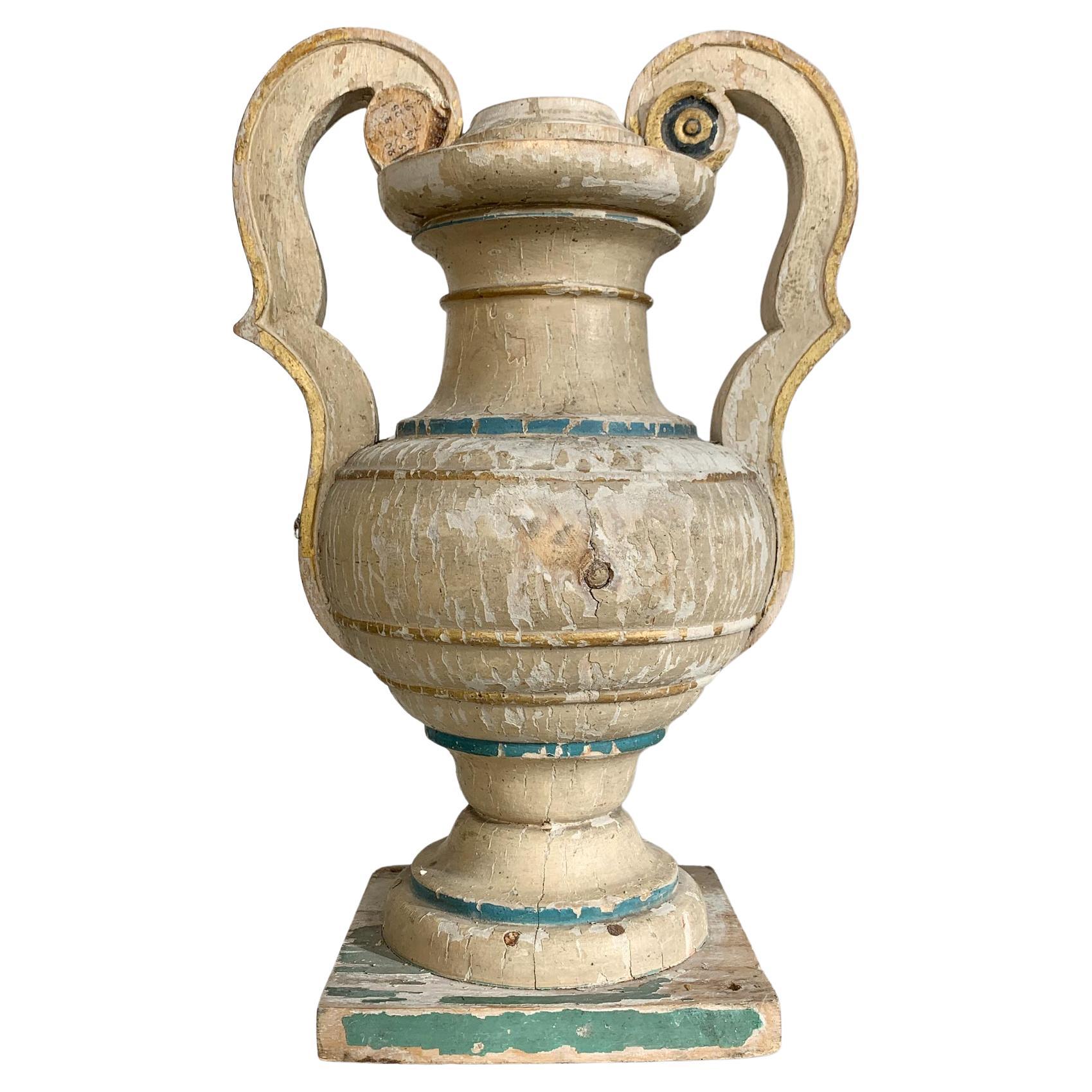 18th Century Wood and Gesso Altar Vase For Sale