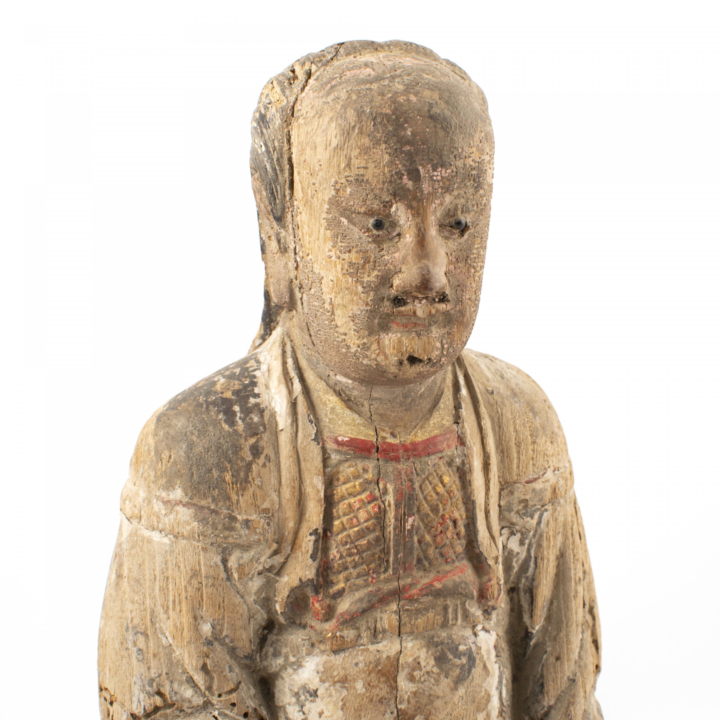 18th Century Wood Carved Figure of a Qing Dynasty Official 1