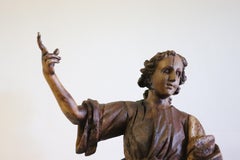 18th Century Wood Italian Antique Religious Saint Sculpture