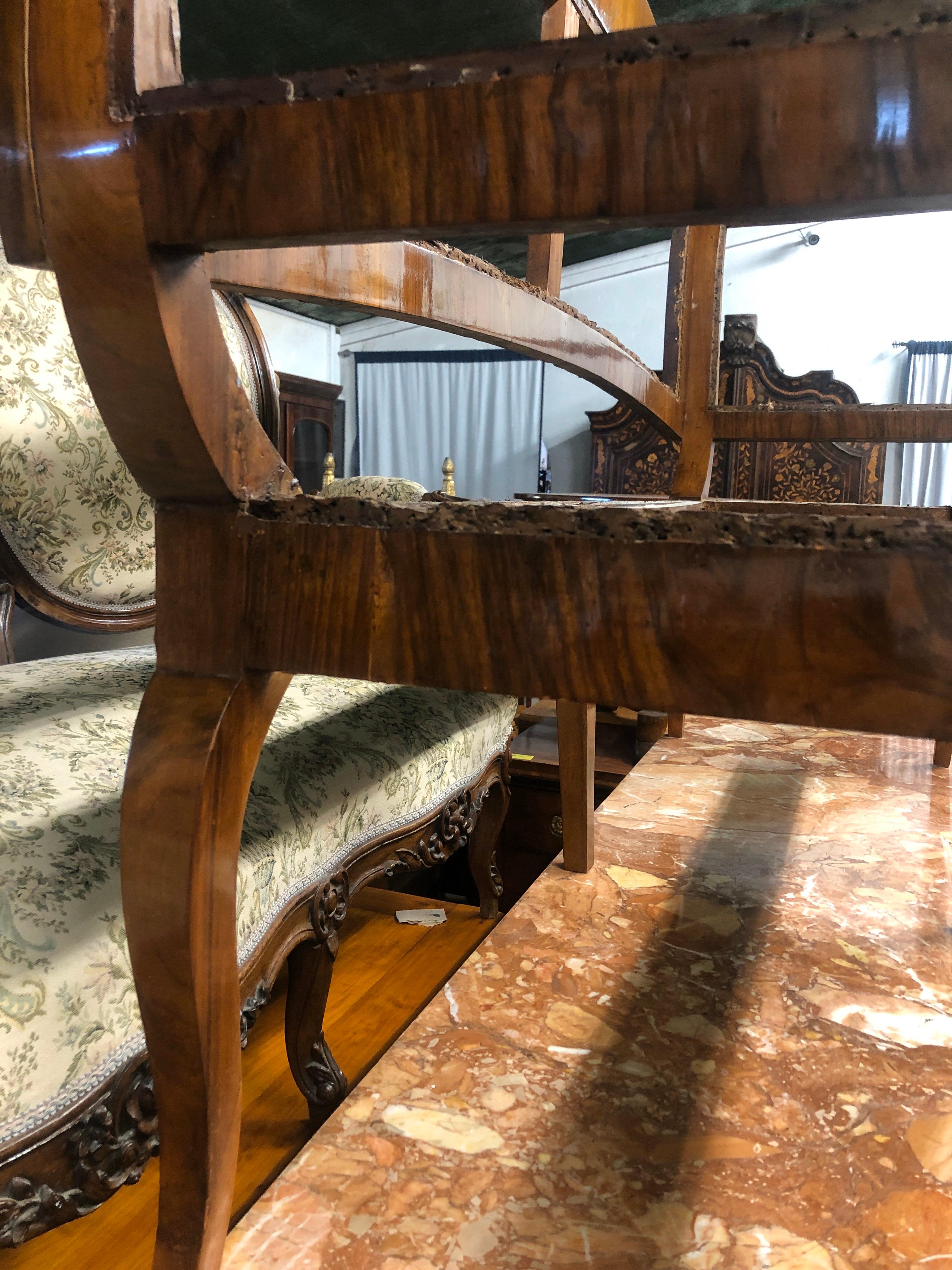 18th Century Wood Louis XVI Walnut Tuscany Sofa, 1780s 8