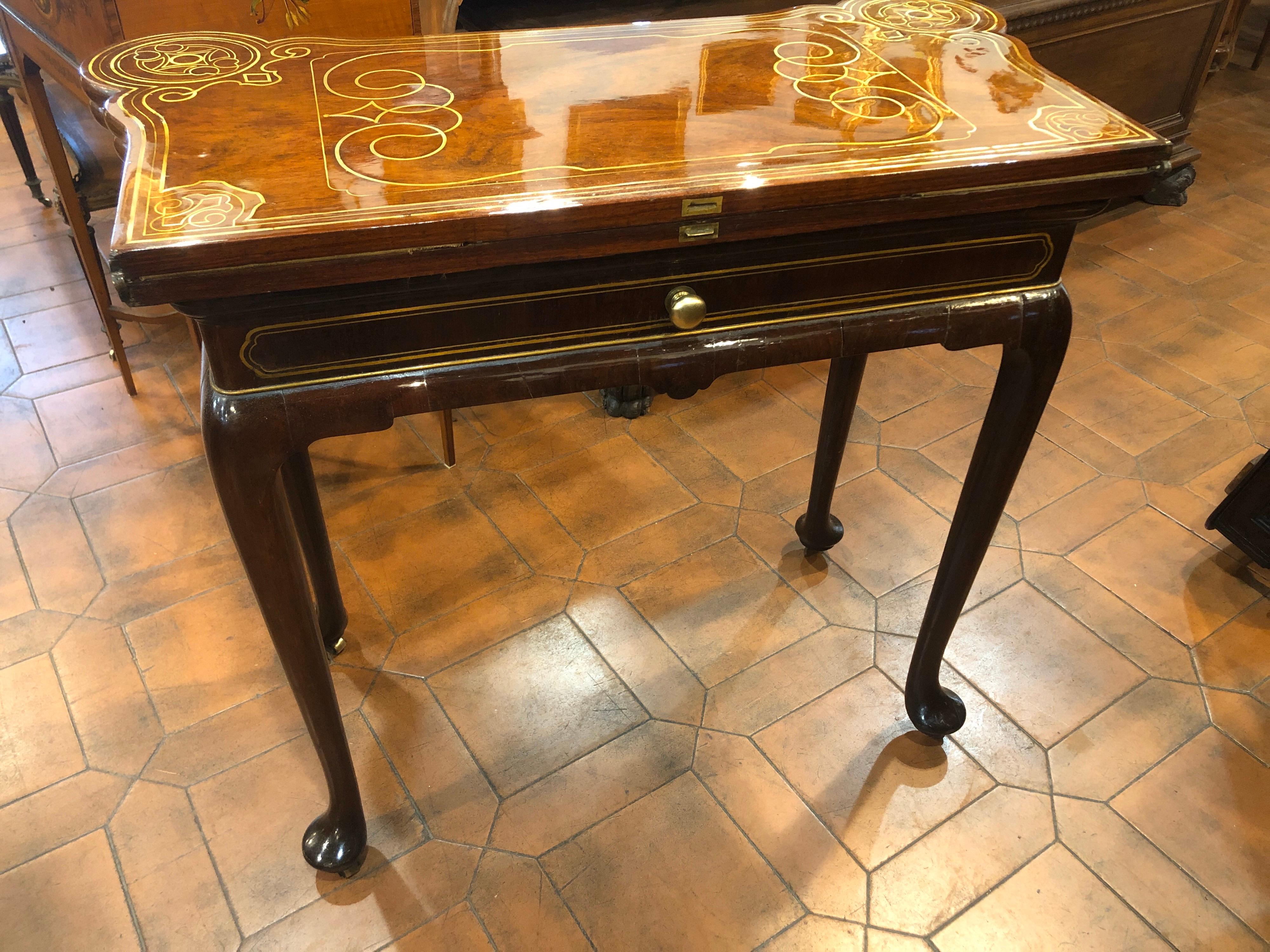 18th Century Wood Brass George II Padouk Games Table John Channon Attributed 3