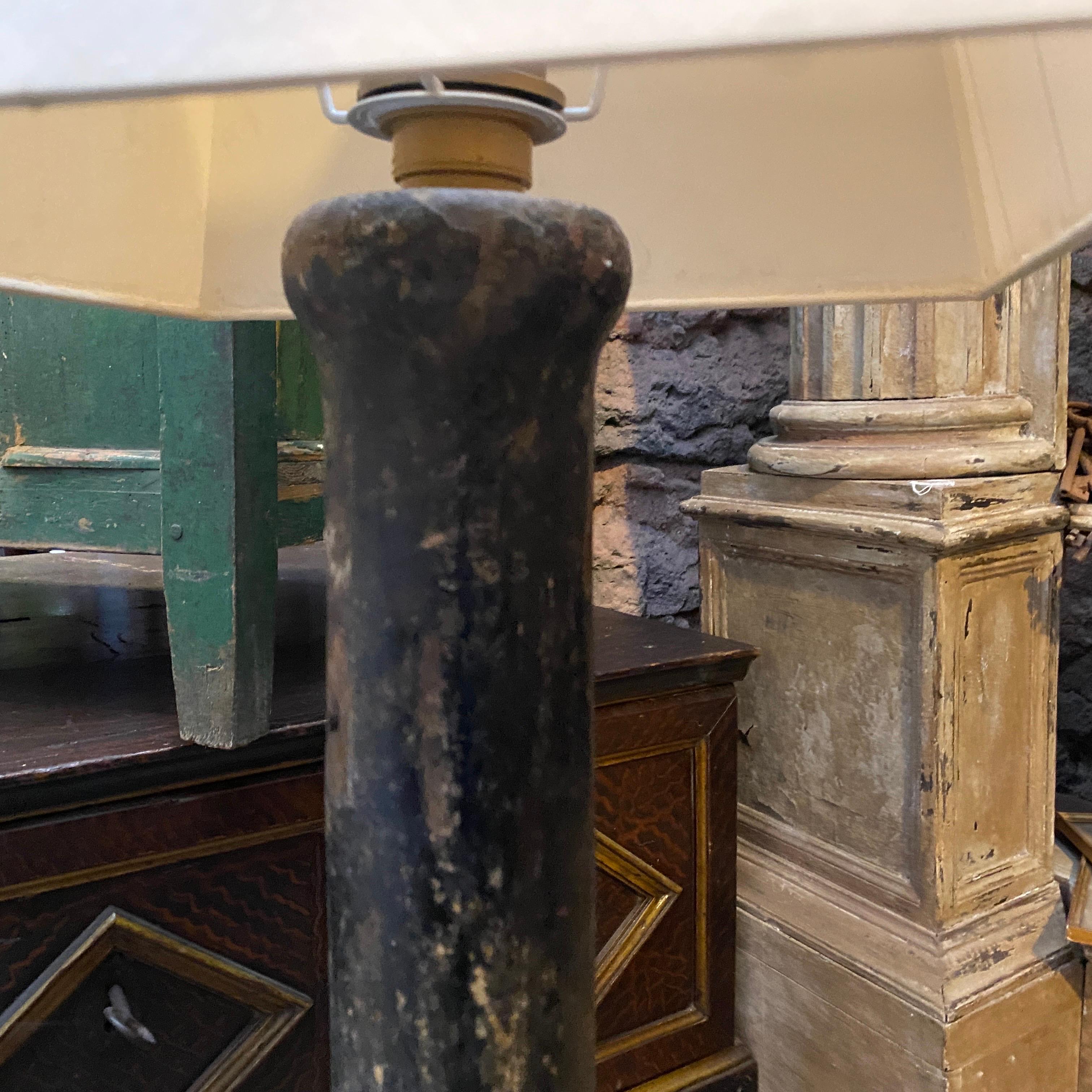 Torchère sicilienne en bois du 18ème siècle transformée en lampadaire en vente 2