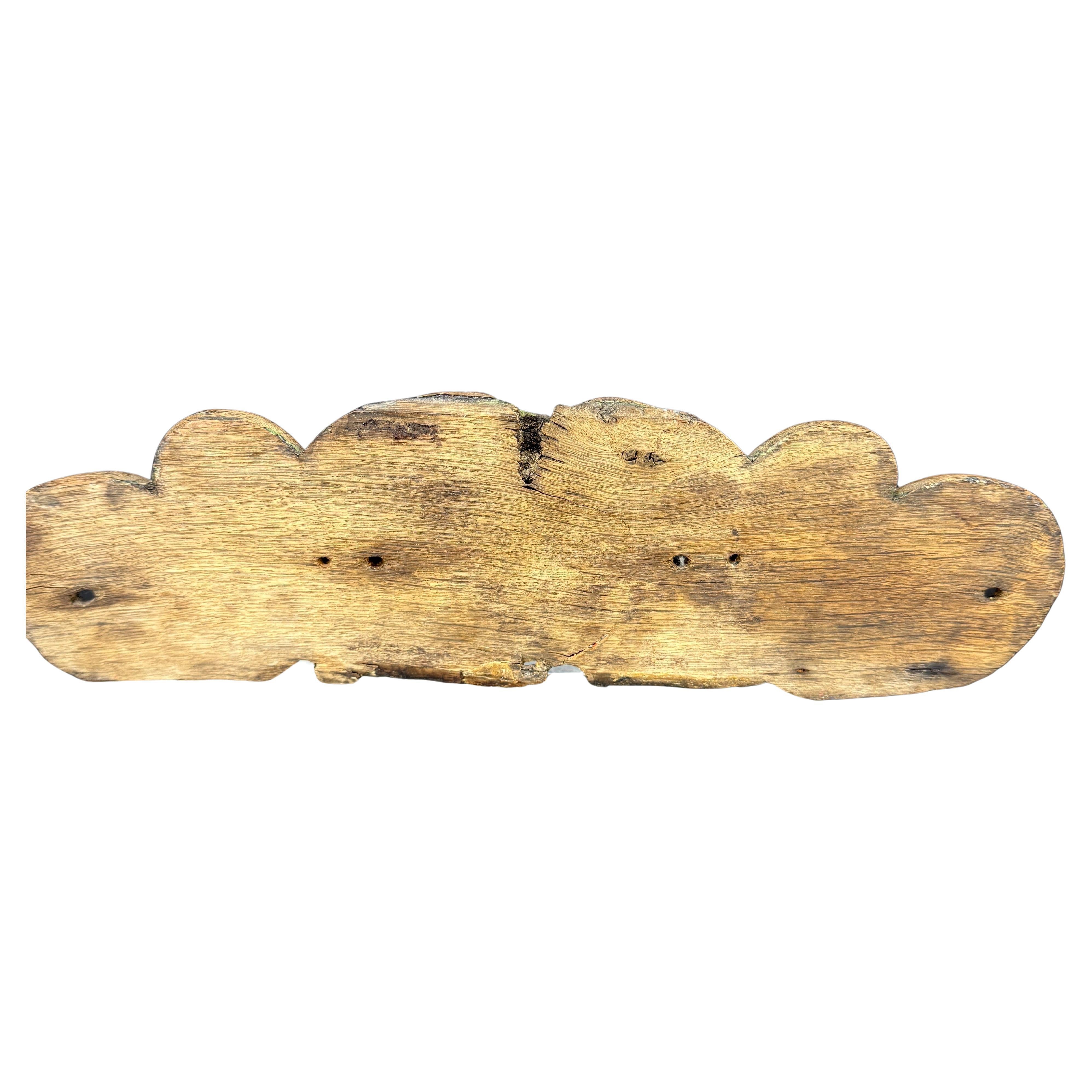 18th Century Wood Wall Fragment Architectural Sculpture For Sale 6