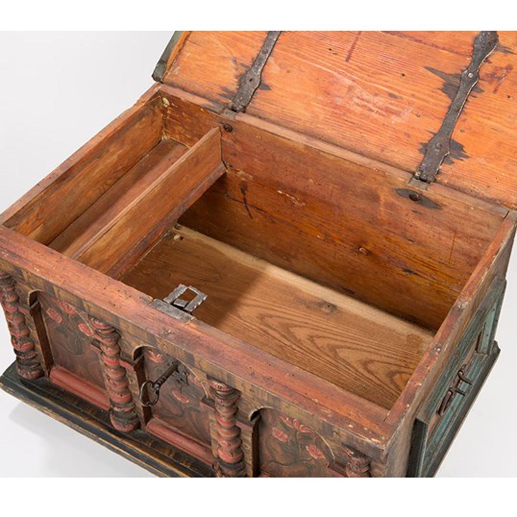 18th Century Wooden Baroque Chest, Probably Germany, circa 1720 For Sale 2