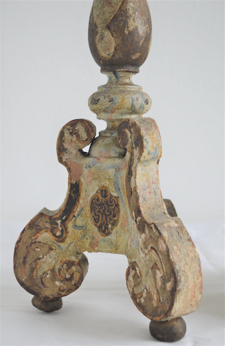 18th Century Wooden Church Candelabras For Sale at 1stdibs