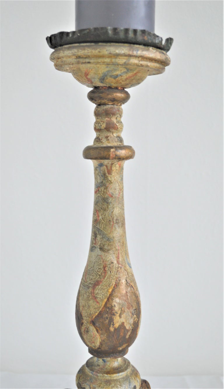 18th Century Wooden Church Candelabras For Sale at 1stdibs