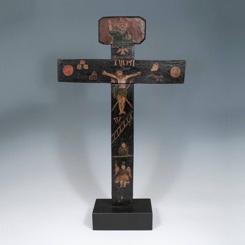 Sculpté à la main Croix en bois du XVIIIe siècle, Guanajuato, Mexique en vente