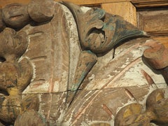 18th Century Wooden Polychrome Ceiling Medallion from Spain