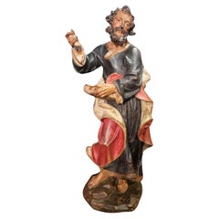 18th century wooden sculpture depicting Saint Joseph