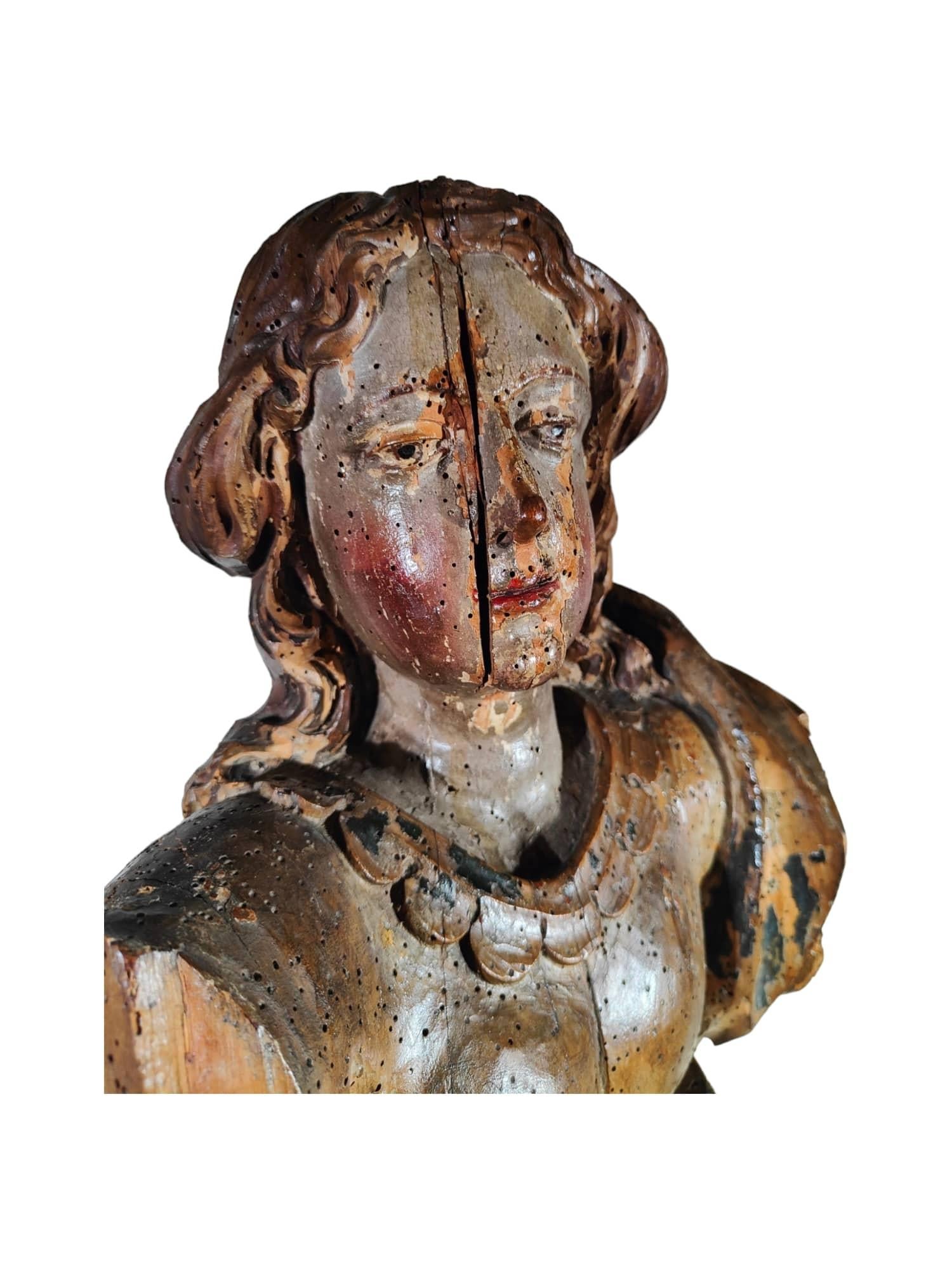 18th Century Wooden Sculpture of the Virgin Mary  For Sale 7