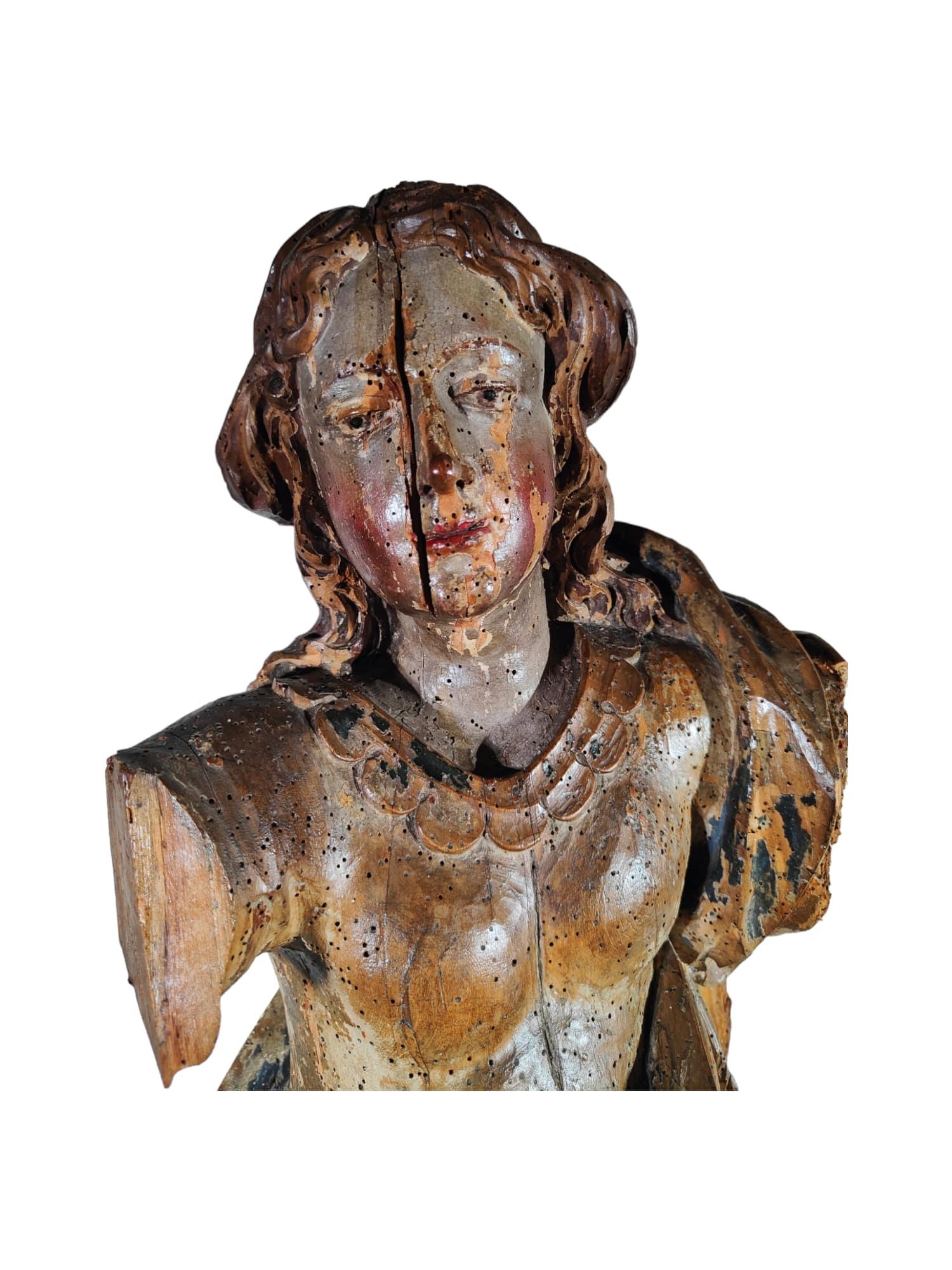 Mid-18th Century 18th Century Wooden Sculpture of the Virgin Mary  For Sale