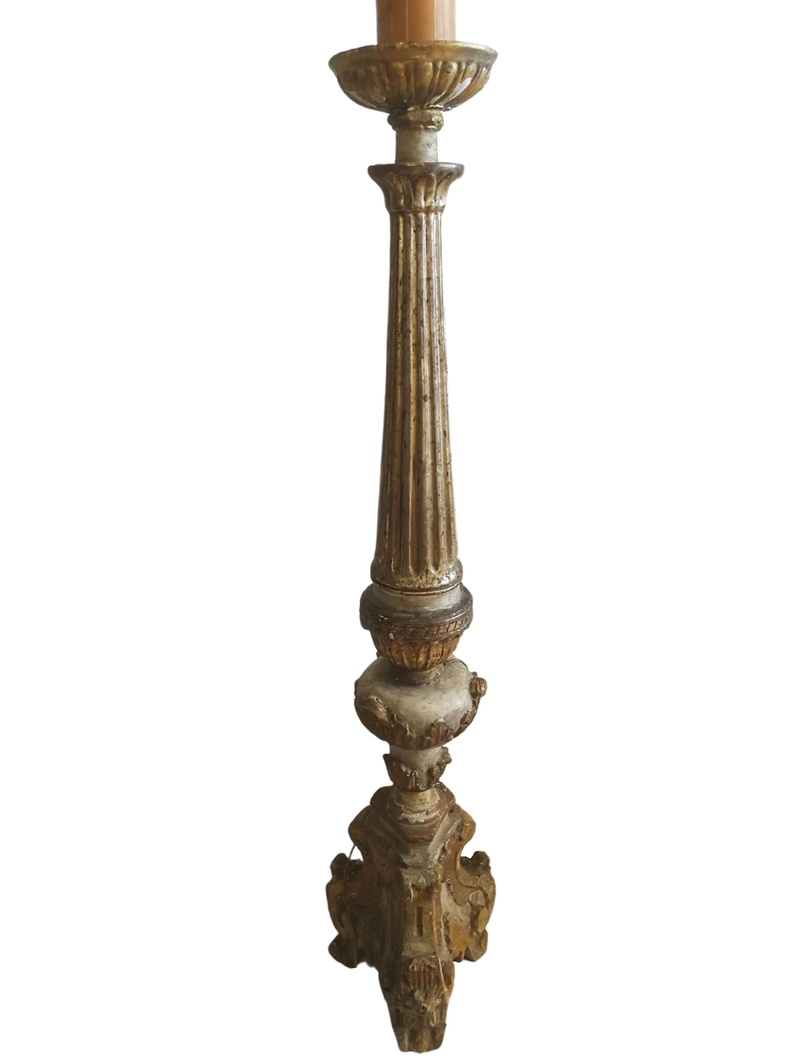 Spanish 18th Century Wooden Torch For Sale