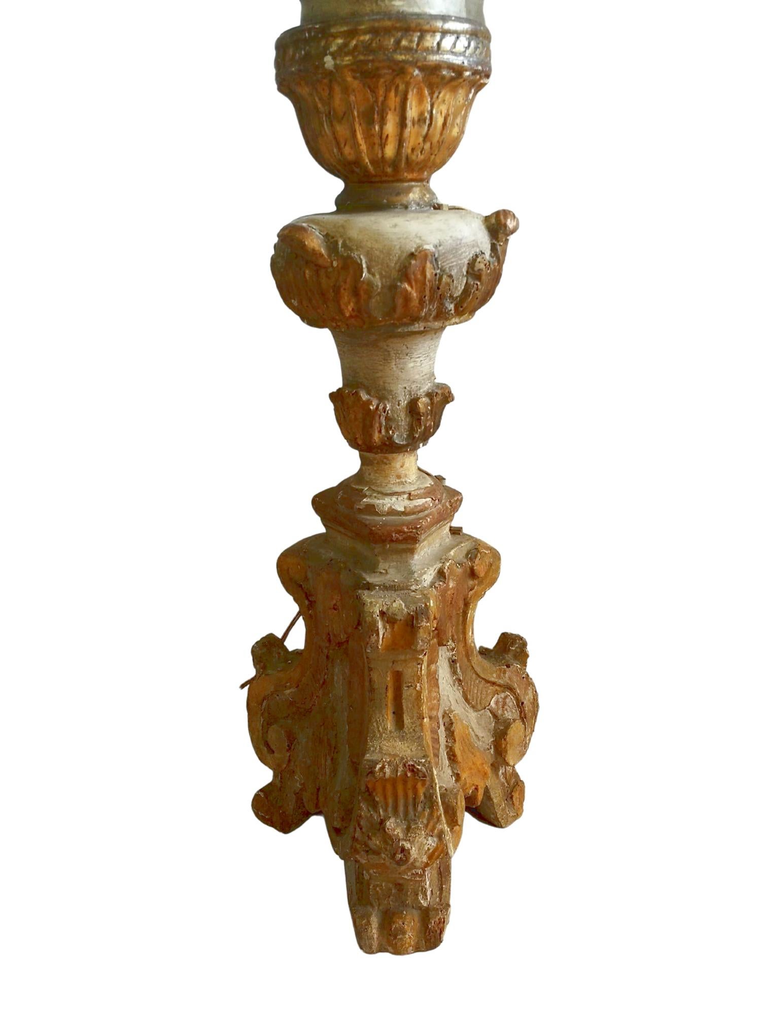18th Century and Earlier 18th Century Wooden Torch For Sale