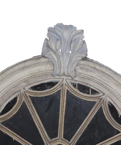 18th Century Wooden Window Frame with Metal Fan Light and Original Glass