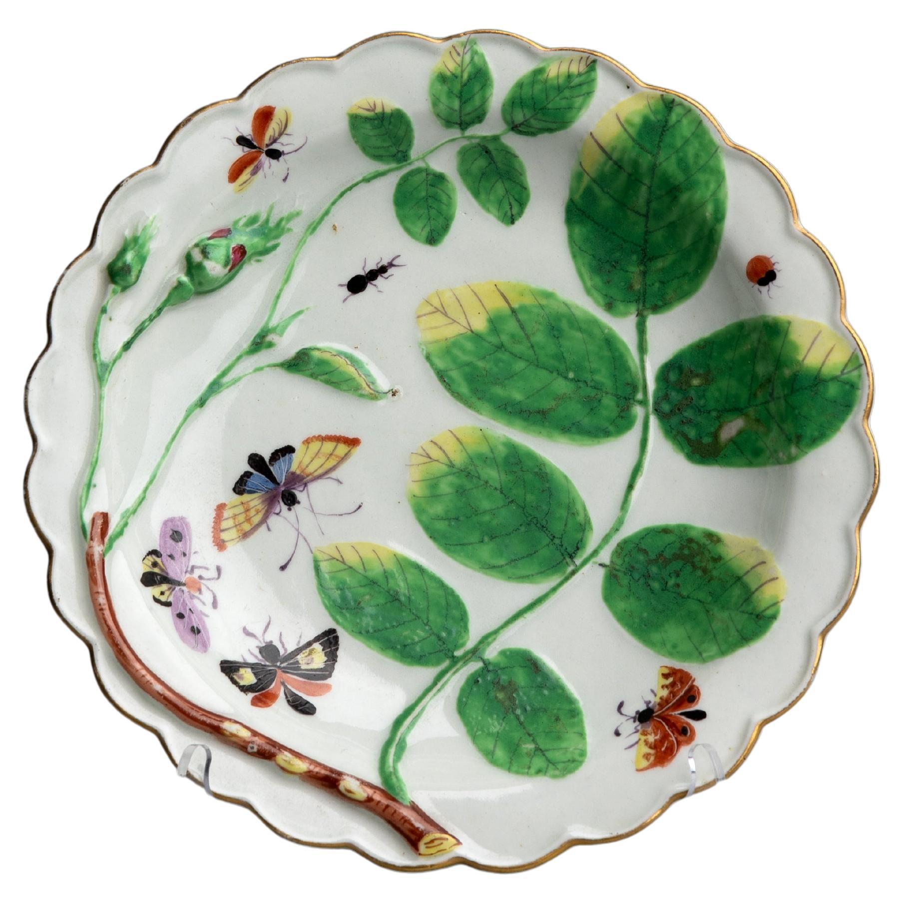 18th Century Worcester Blind Earl Porcelain Dish For Sale