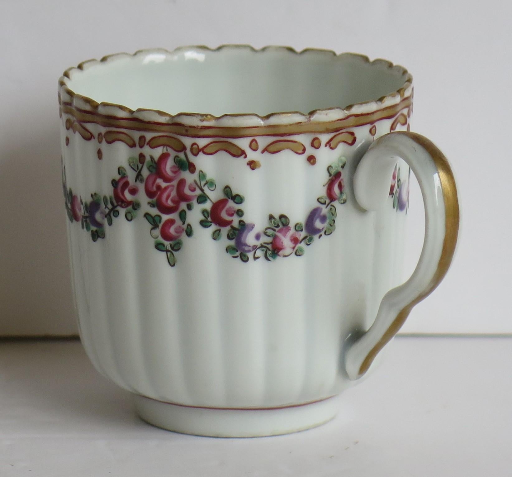 18th Century Worcester Porcelain Coffee Cup hand paintd Armorial Ptn, circa 1795 3